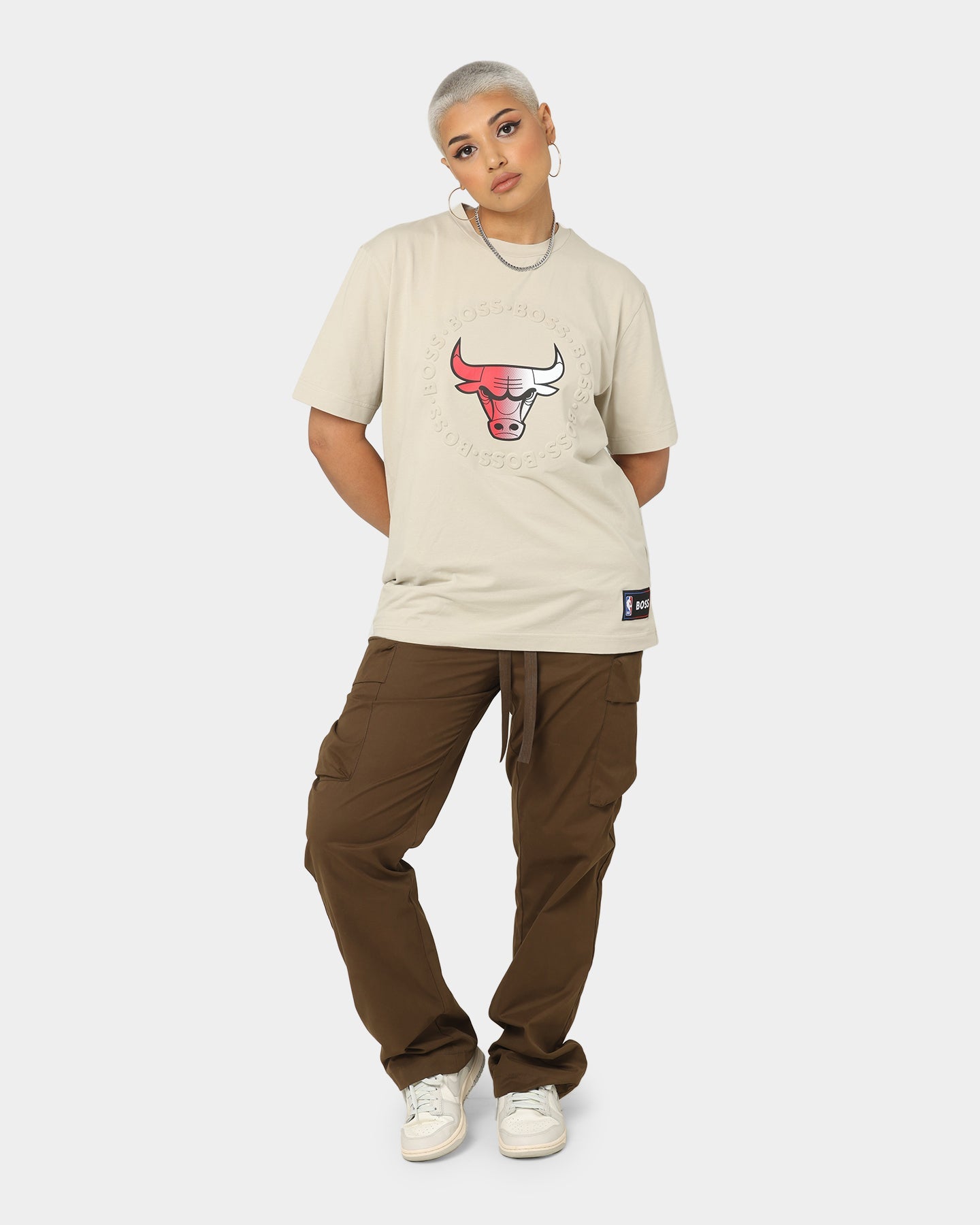 Hugo Boss Hugo Boss X NBA Basic Chicago Bulls Short Sleeve T-Shirt Light Beige Style001