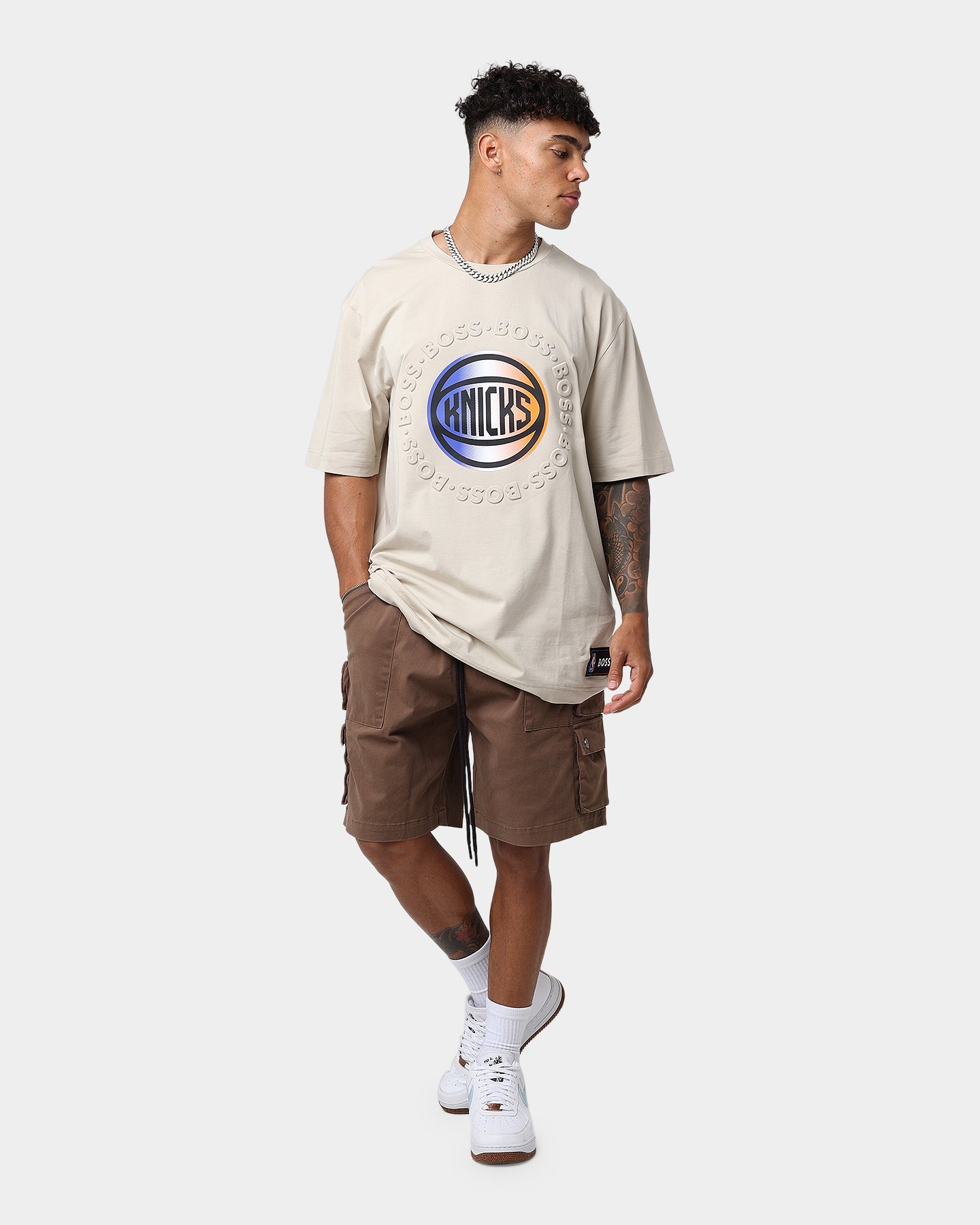 Hugo Boss Hugo Boss X NBA Basic New York Knicks Short Sleeve T-Shirt Light Beige