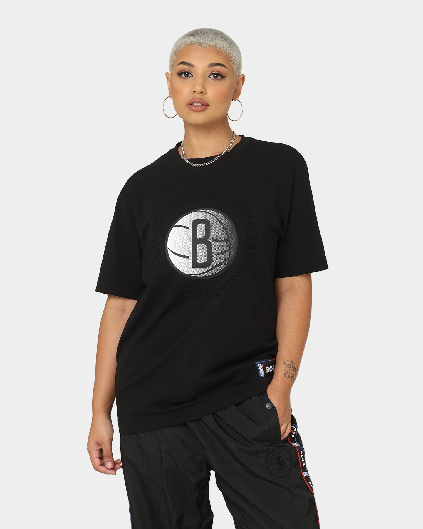 Hugo Boss Hugo Boss X NBA Basic Brooklyn Nets Short Sleeve T-Shirt Black Style001