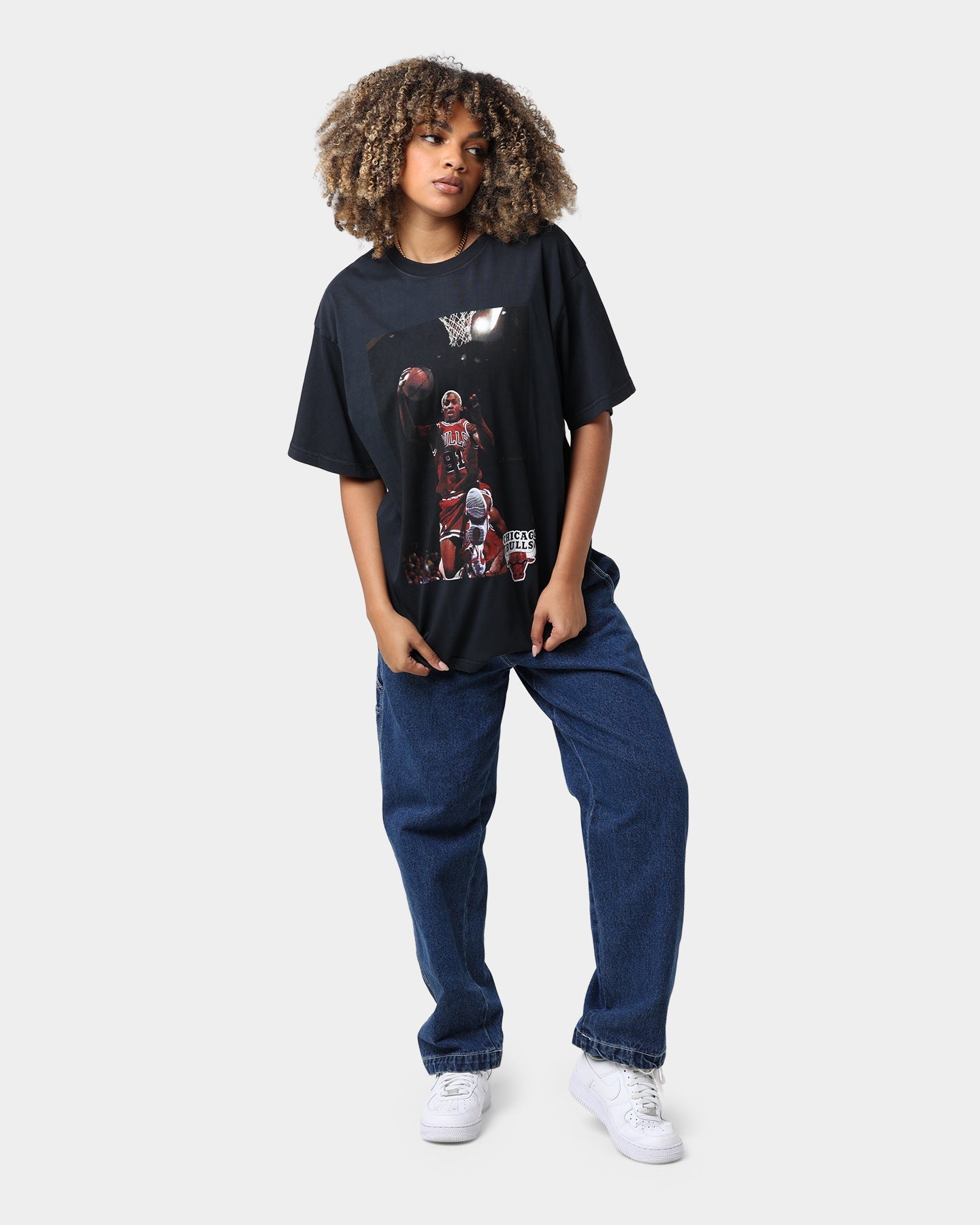 Mitchell & Ness Chicago Bulls Rodman Photo T-Shirt Faded Black Style001
