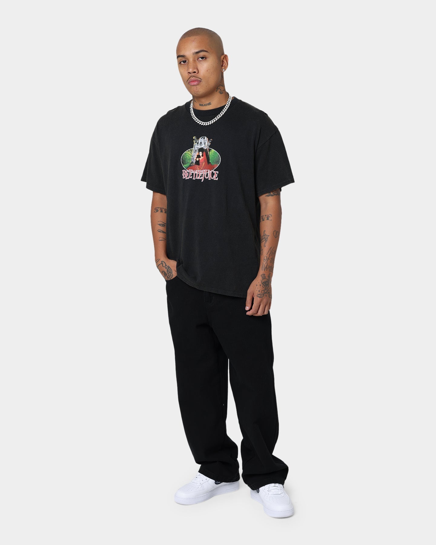 American Thrift X Beetlejuice Lydia Vintage T-Shirt Vintage Black