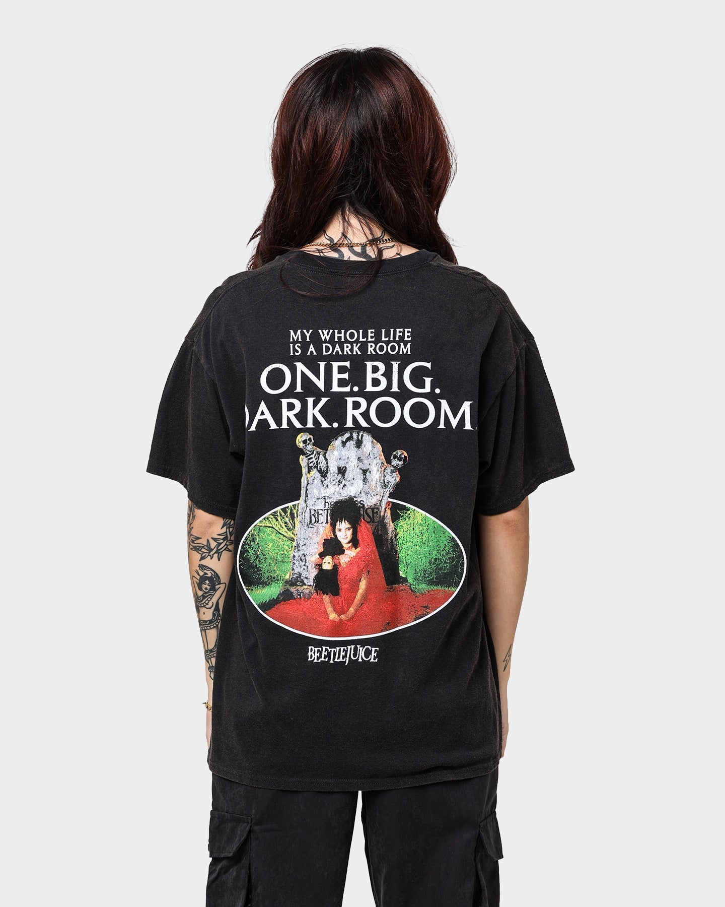 American Thrift X Beetlejuice Lydia Vintage T-Shirt Vintage Black Style001