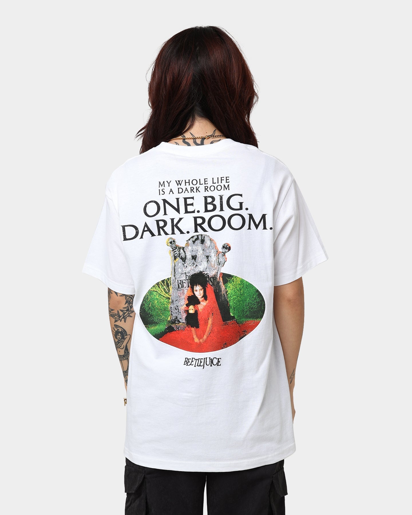 American Thrift X Beetlejuice Lydia T-Shirt White Style001