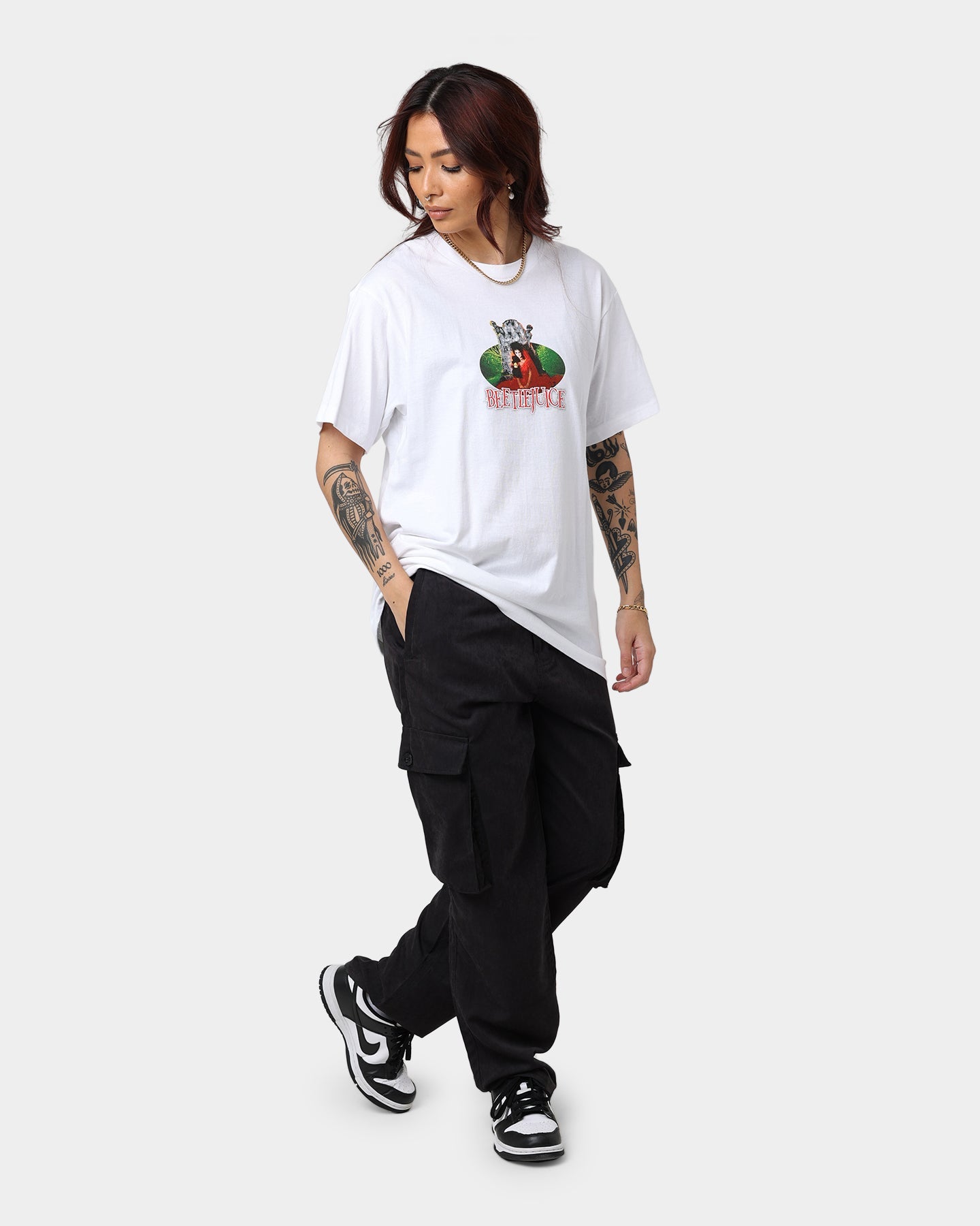 American Thrift X Beetlejuice Lydia T-Shirt White Style001