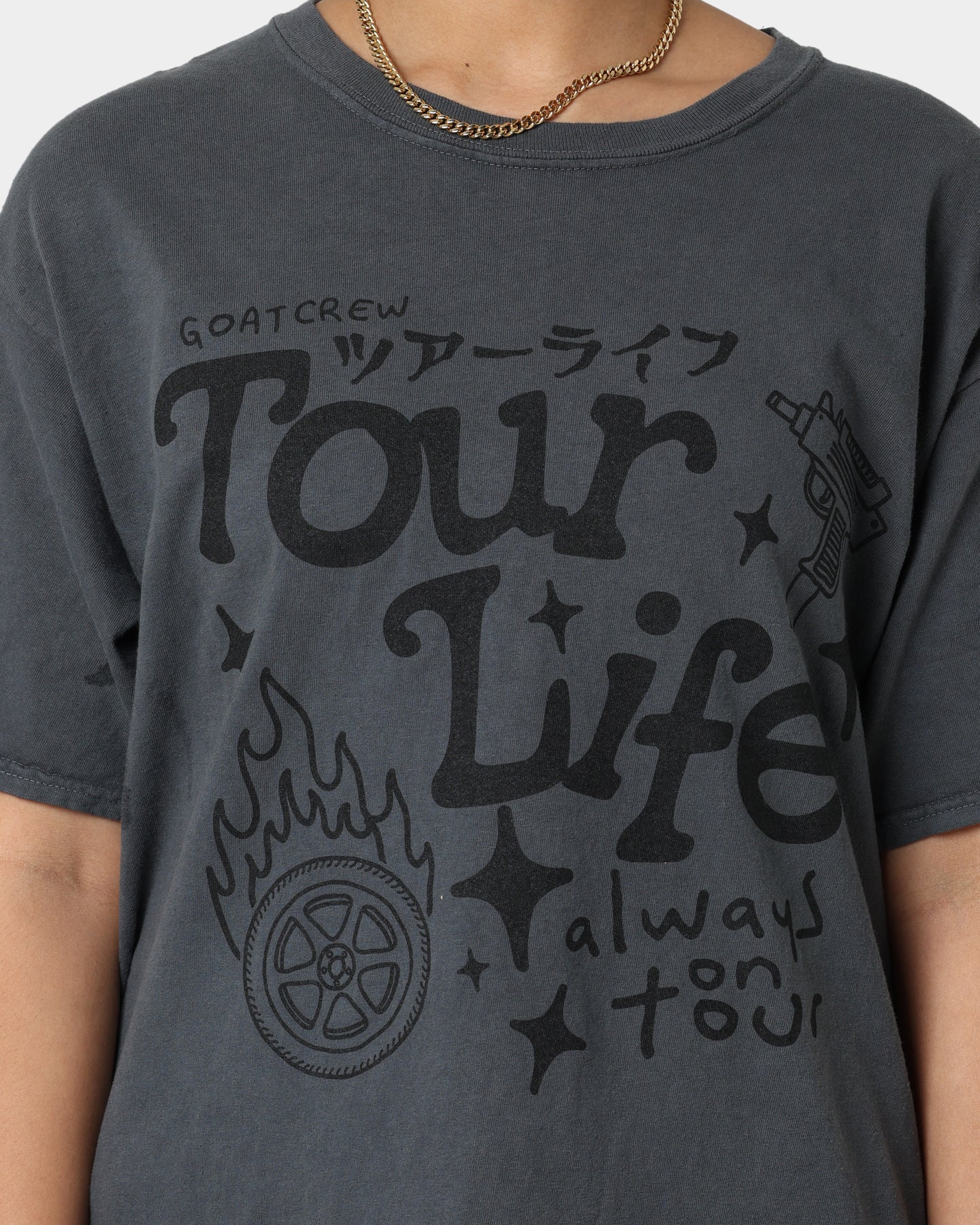 Goat Crew Tourlife T-Shirt Off Black Style001