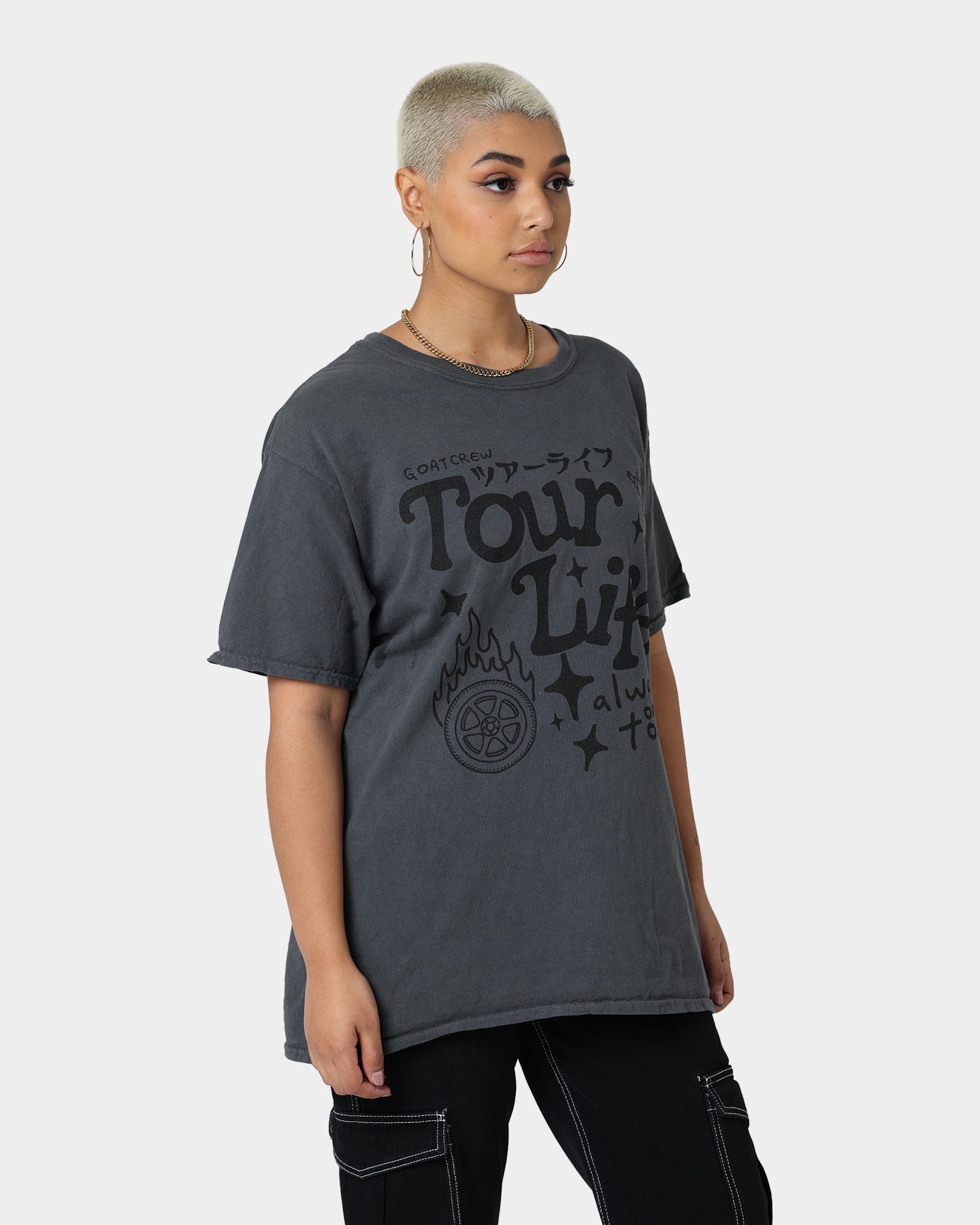 Goat Crew Tourlife T-Shirt Off Black Style001