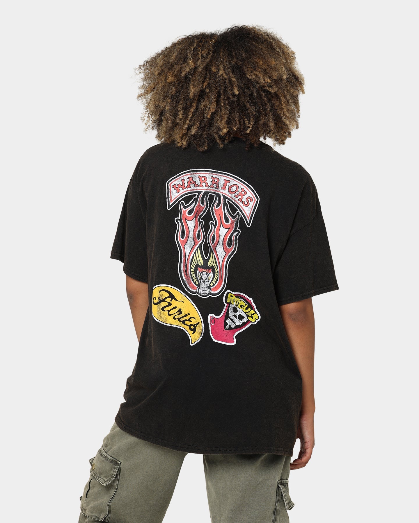 American Thrift X The Warriors Gangs Vintage T-Shirt Black Wash Style001