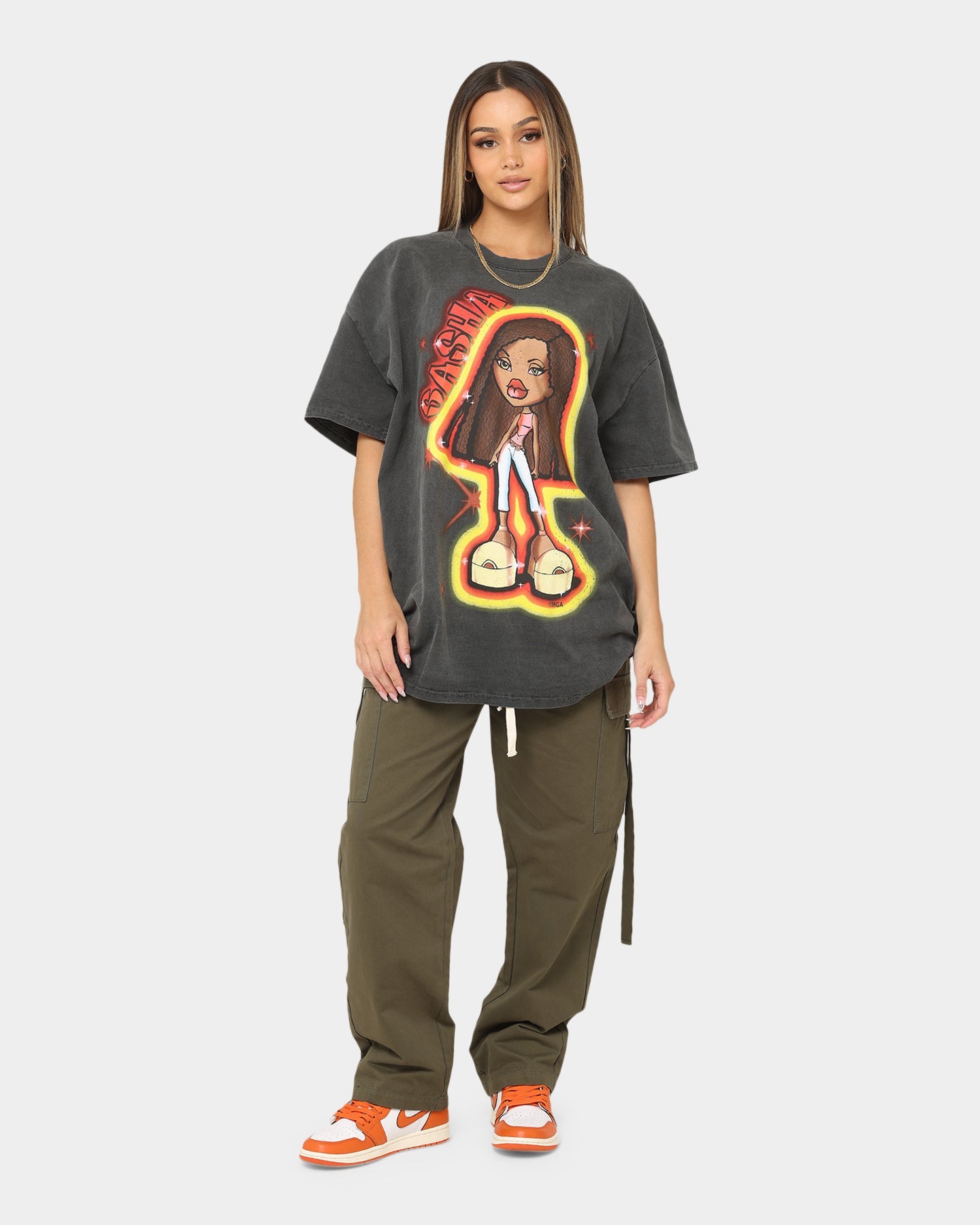 American Thrift X Bratz Sasha Heavyweight Vintage T-Shirt Black Wash Style001
