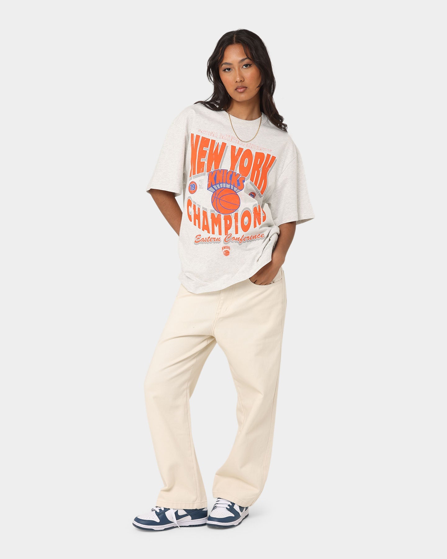 Mitchell & Ness New York Knicks Champions T-Shirt Snow Marle Style001