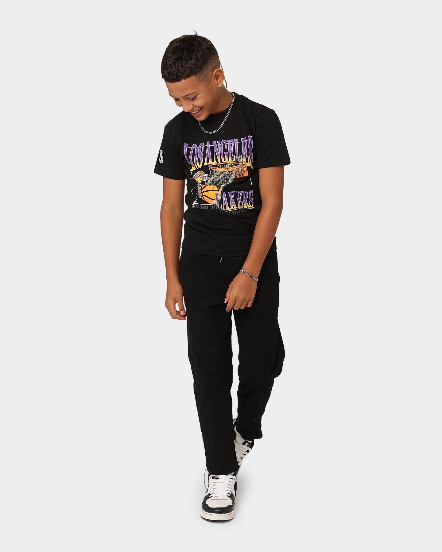 NBA Kids' Los Angeles Lakers Retro Vintage T-Shirt Black