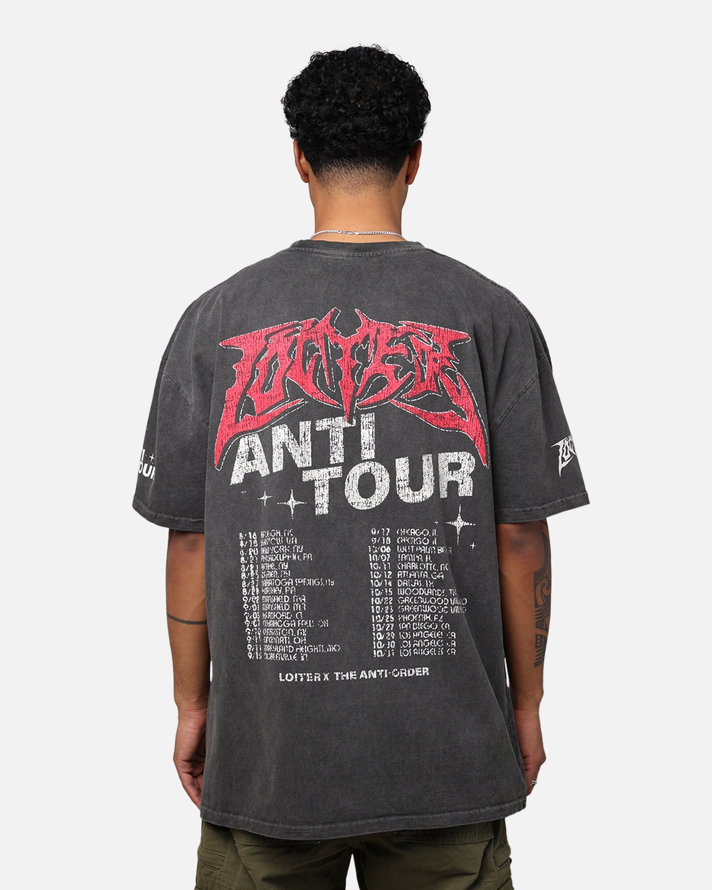 Loiter X The Anti Order Anti Tour Vintage T-Shirt Black Wash