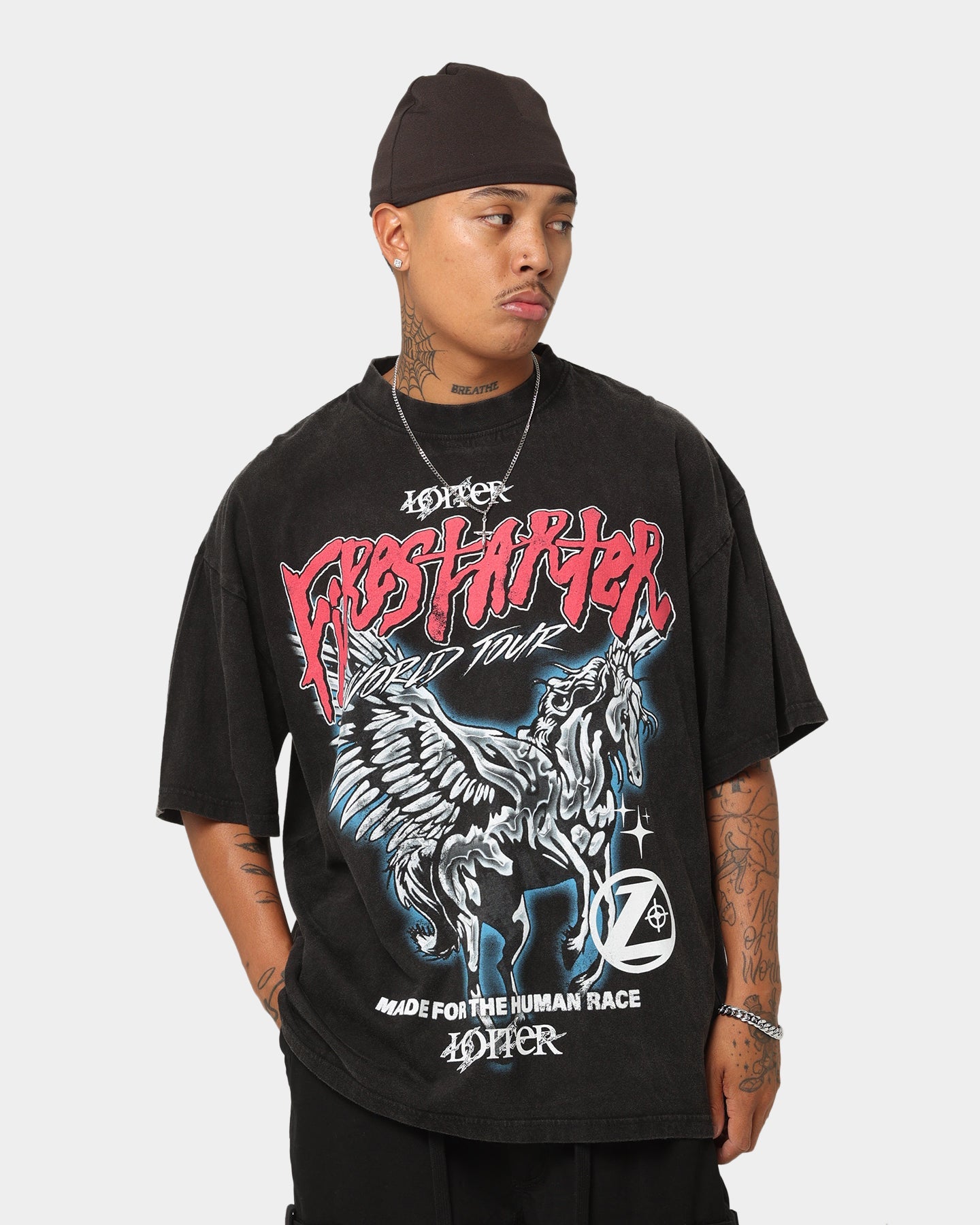 Loiter Firestarter Tour Vintage T-Shirt Vintage Black