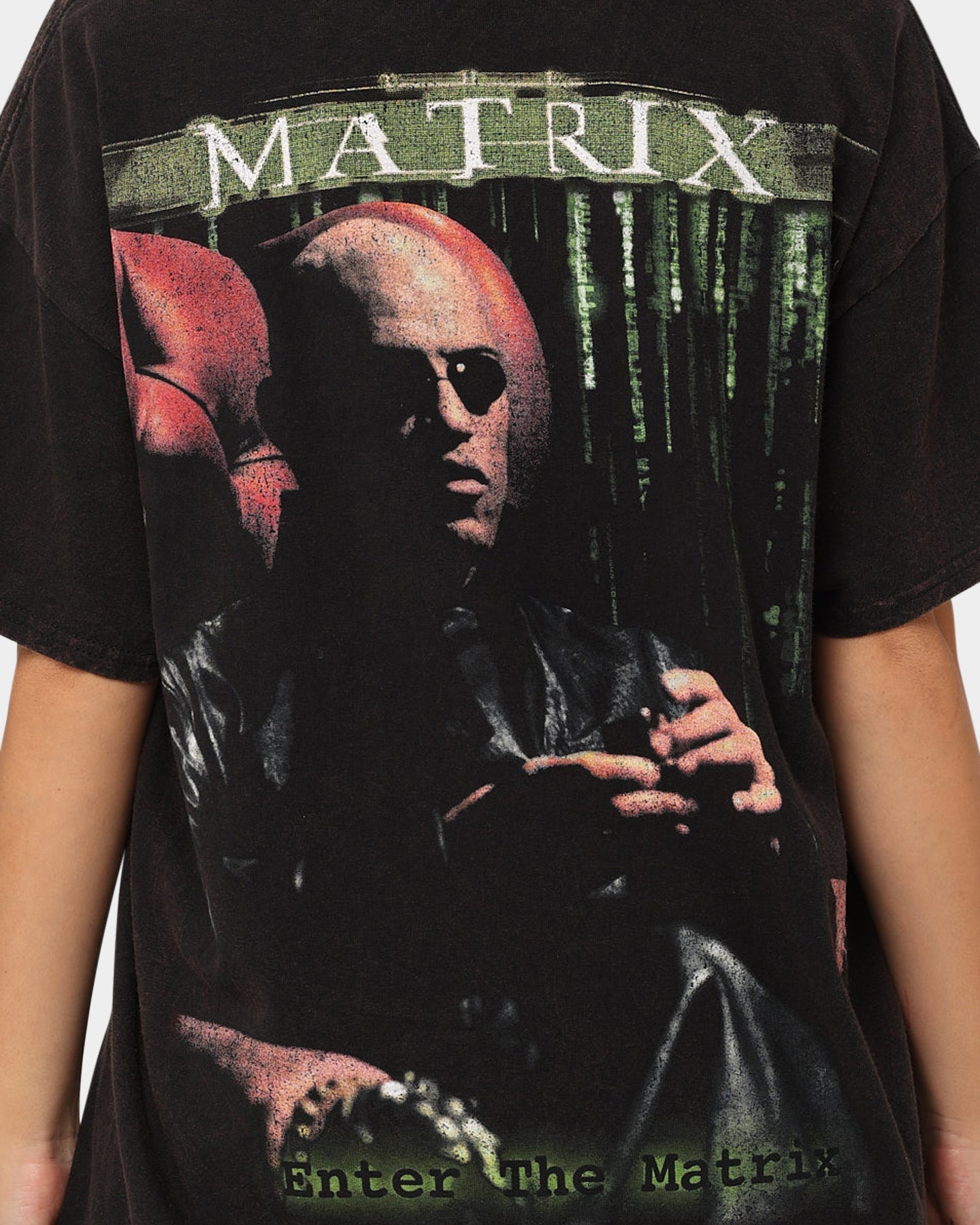 American Thrift X The Matrix Morpheus Vintage T-Shirt Black Wash Style001