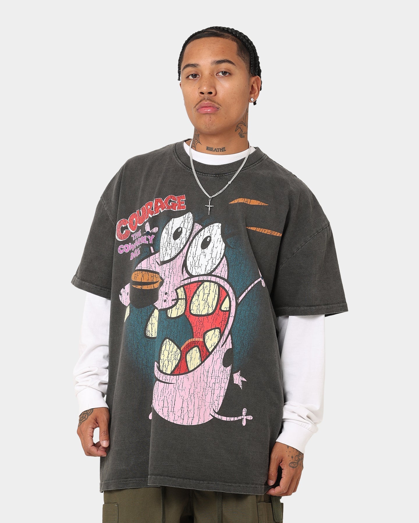 American Thrift X Cartoon Network Courage Heavyweight T-Shirt Black Wash