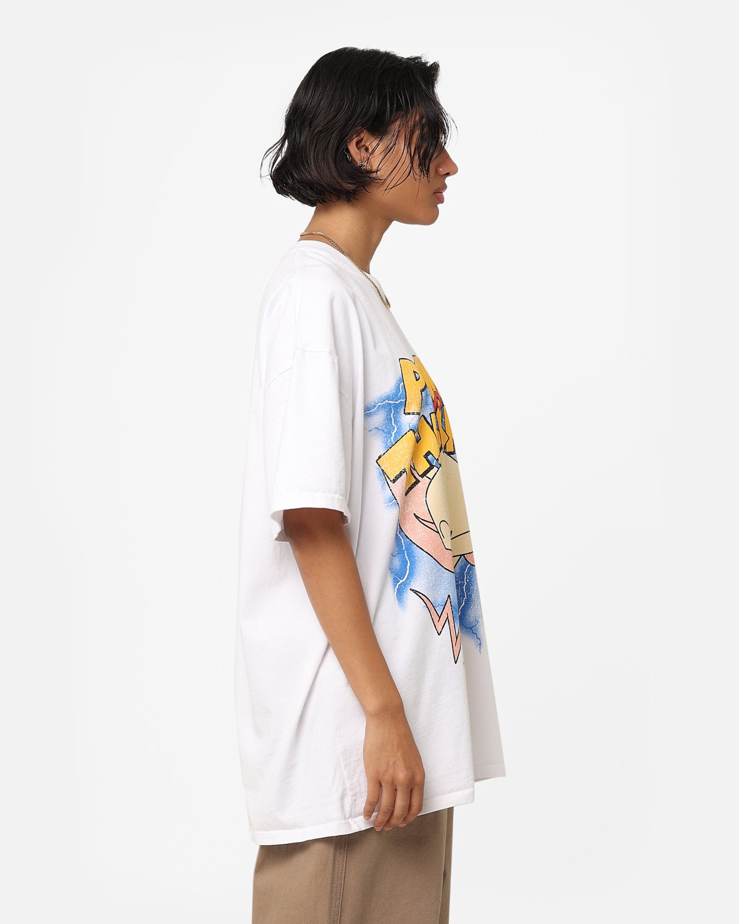 American Thrift X Cartoon Network Pinky & The Brain Heavyweight Vintage T-Shirt White Style001
