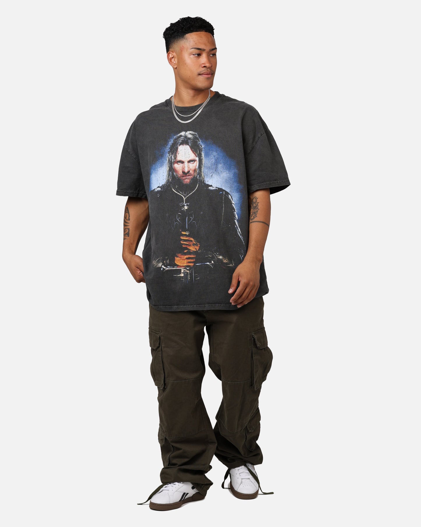 American Thrift X The Lord Of The Rings Aragorn Heavyweight Vintage T-Shirt Black Wash