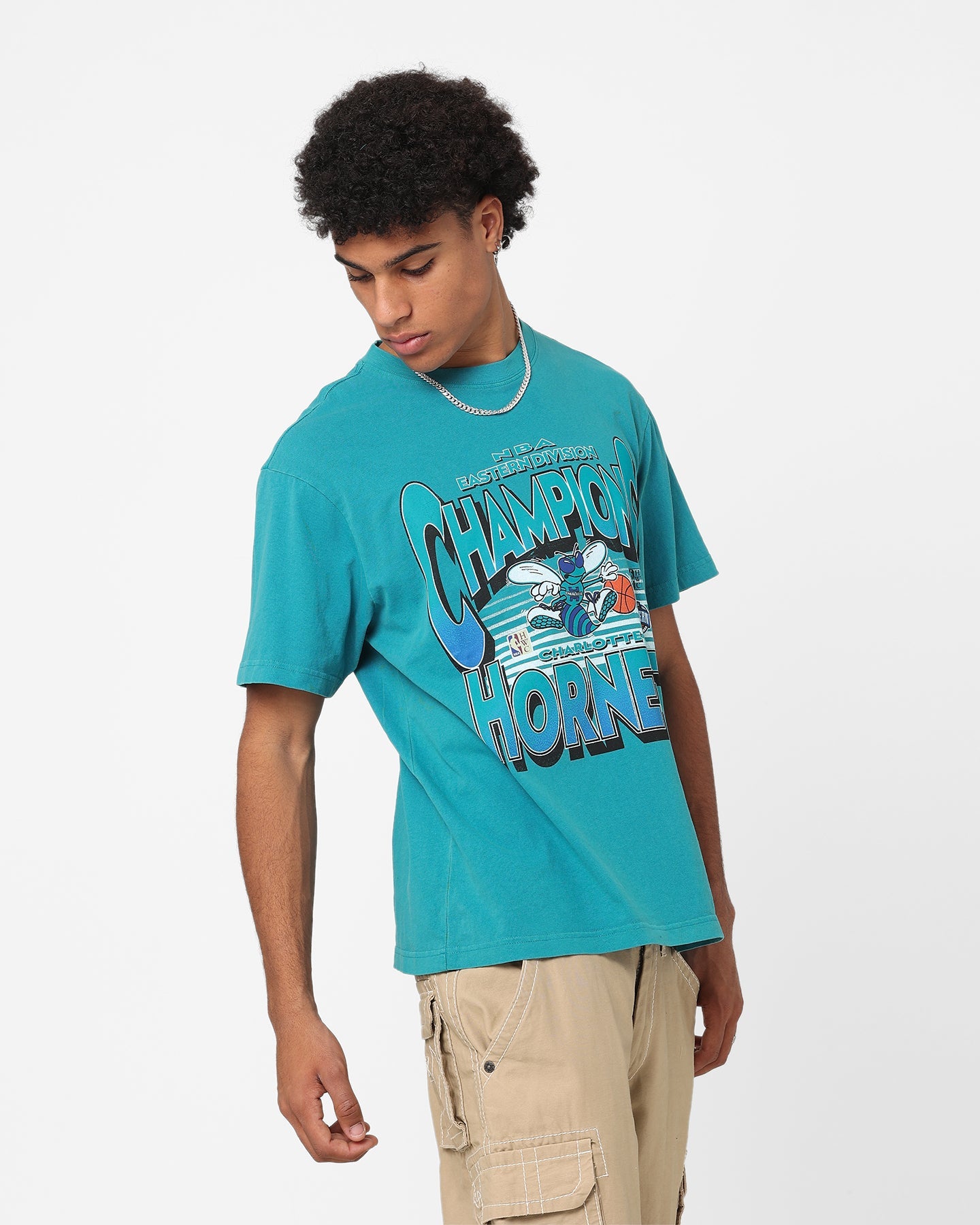 Mitchell & Ness Charlotte Hornets NBA Champs T-Shirt Teal
