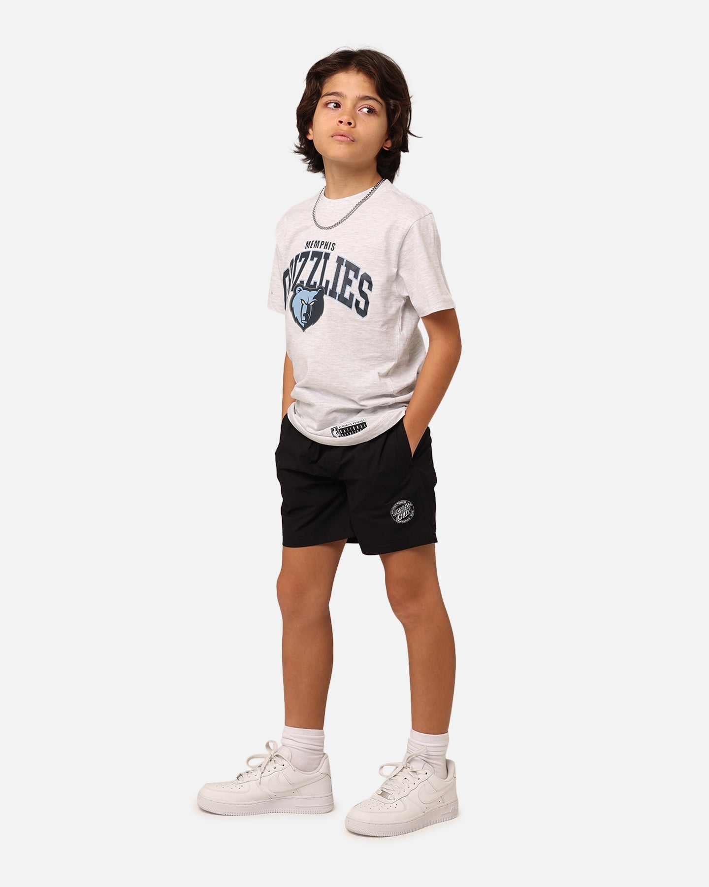 NBA Kids' Memphis Grizzlies Team Arch T-Shirt White Marle