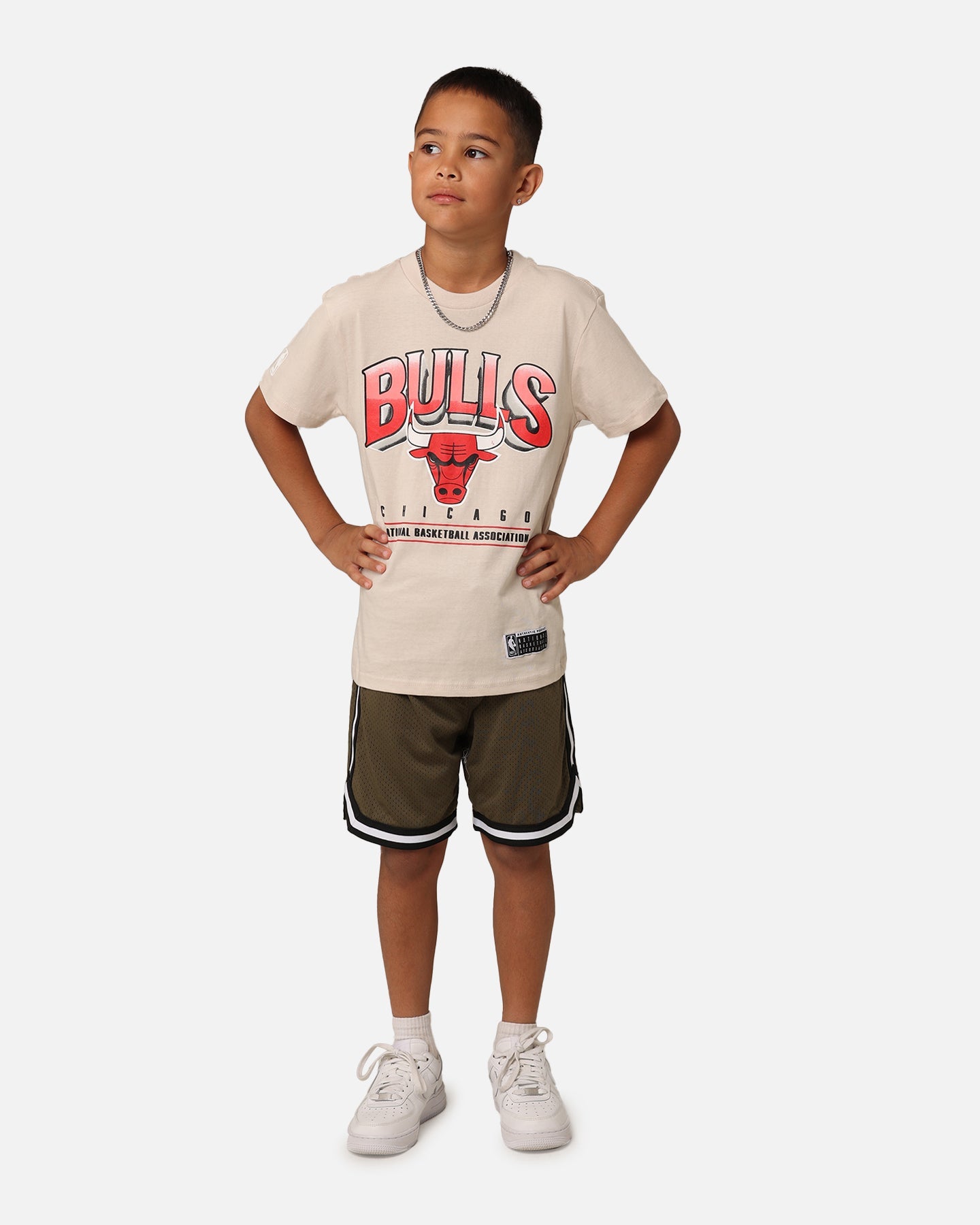 NBA Kids' Chicago Bulls Newark Vintage T-Shirt Light Oat