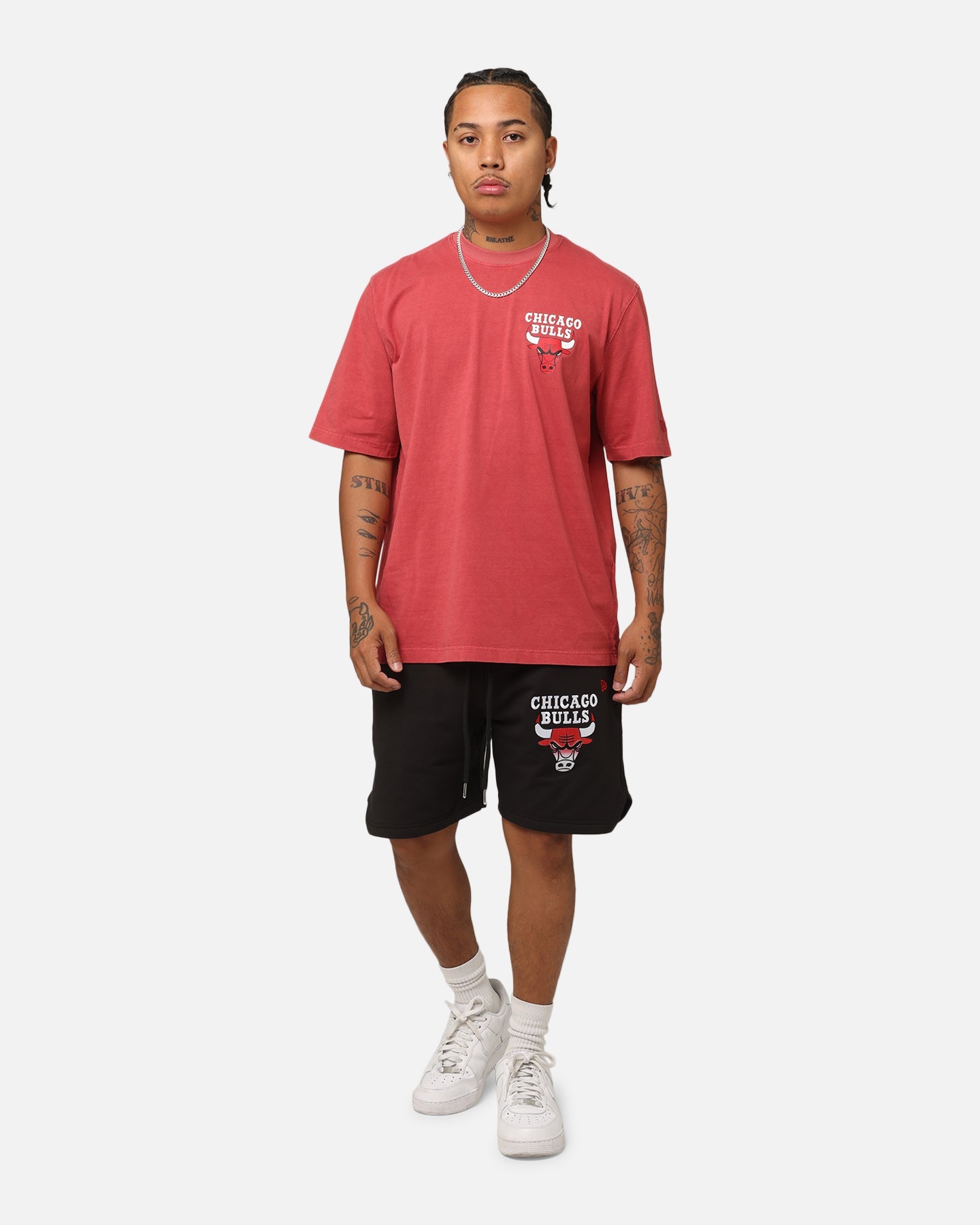 New Era Chicago Bulls Washed NBA T-Shirt Burgundy
