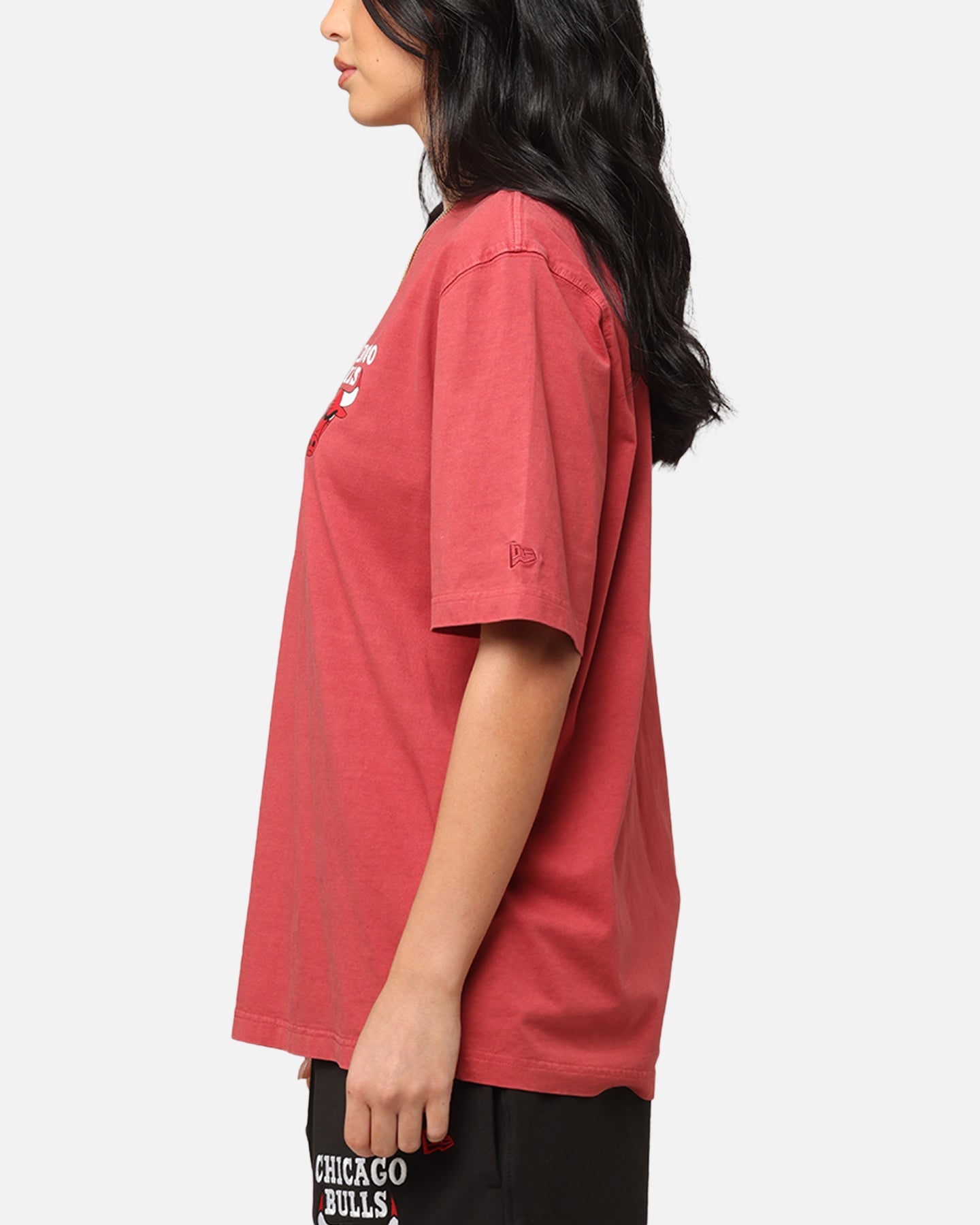 New Era Chicago Bulls Washed NBA T-Shirt Burgundy Style001