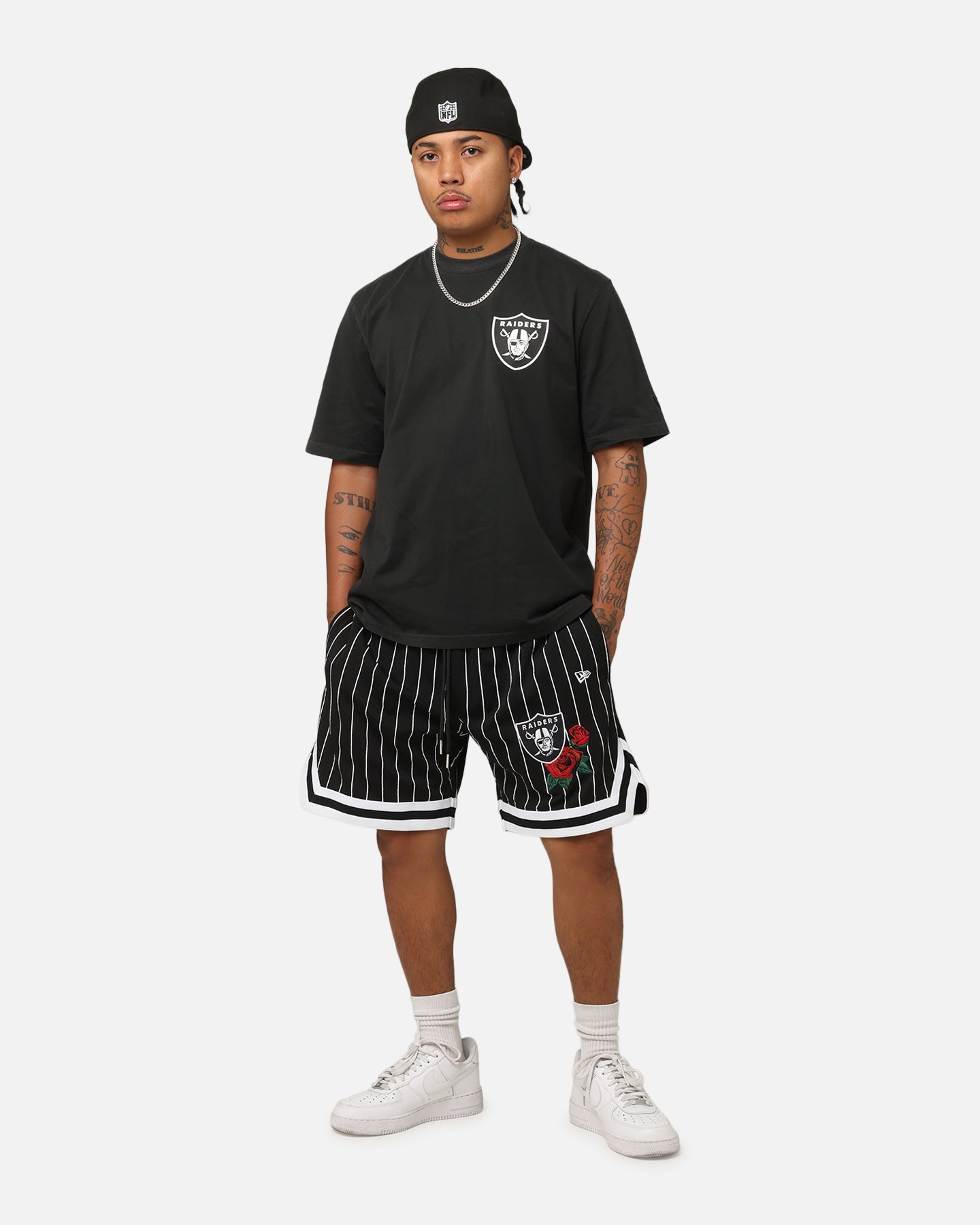 New Era Las Vegas Raiders Washed NBA T-Shirt Black