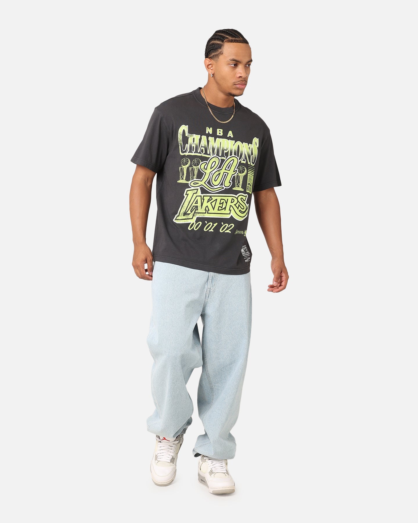 Mitchell & Ness Los Angeles Lakers Championship Neon T-Shirt Overdyed Black