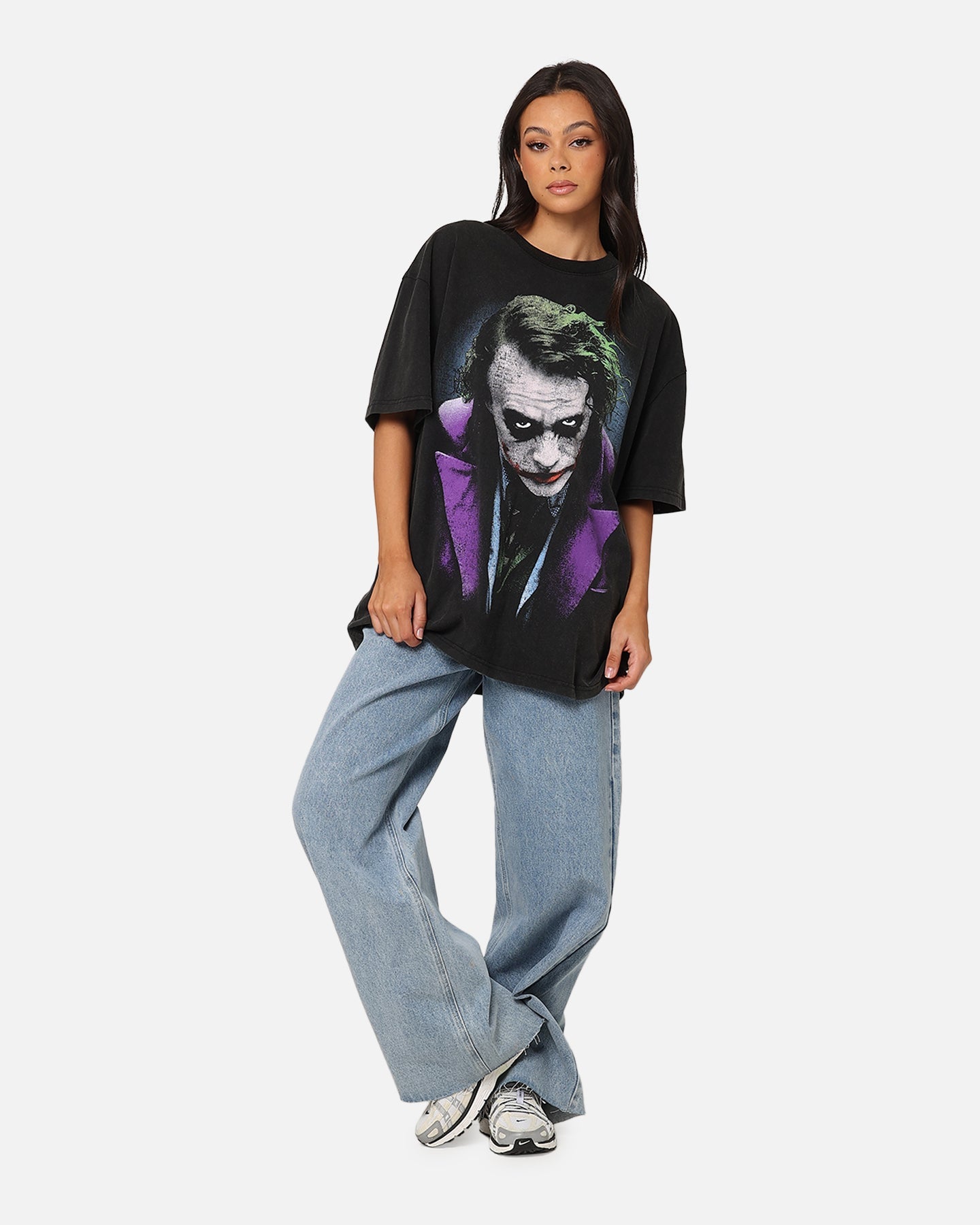 American Thrift X DC Batman The Joker Magic Trick Heavy T-Shirt Vintage Black Style001
