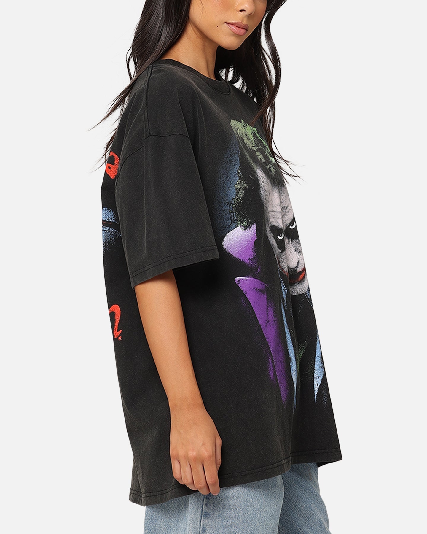 American Thrift X DC Batman The Joker Magic Trick Heavy T-Shirt Vintage Black Style001