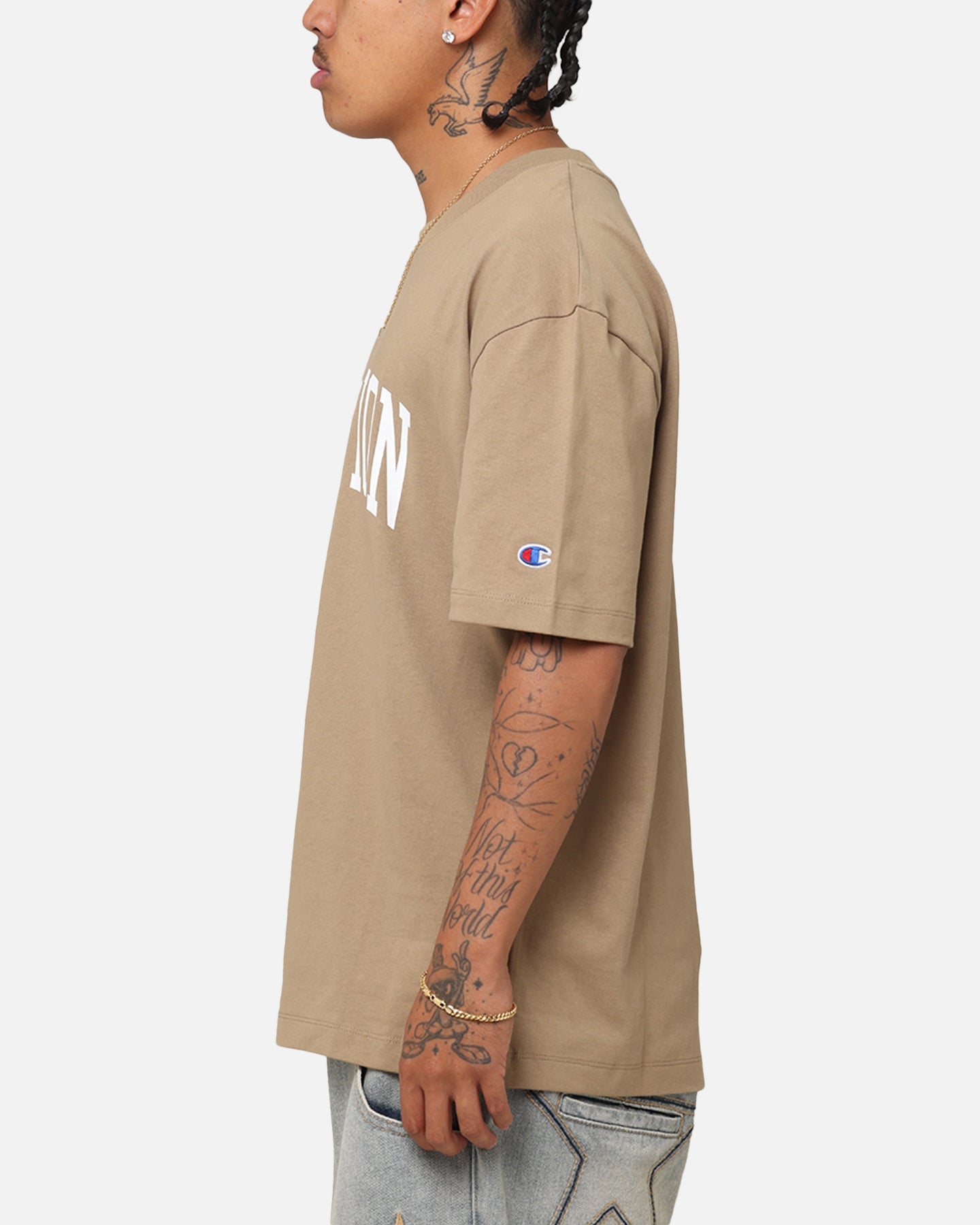 Champion Heritage Varsity Graphic T-Shirt Whole Wheat Khaki