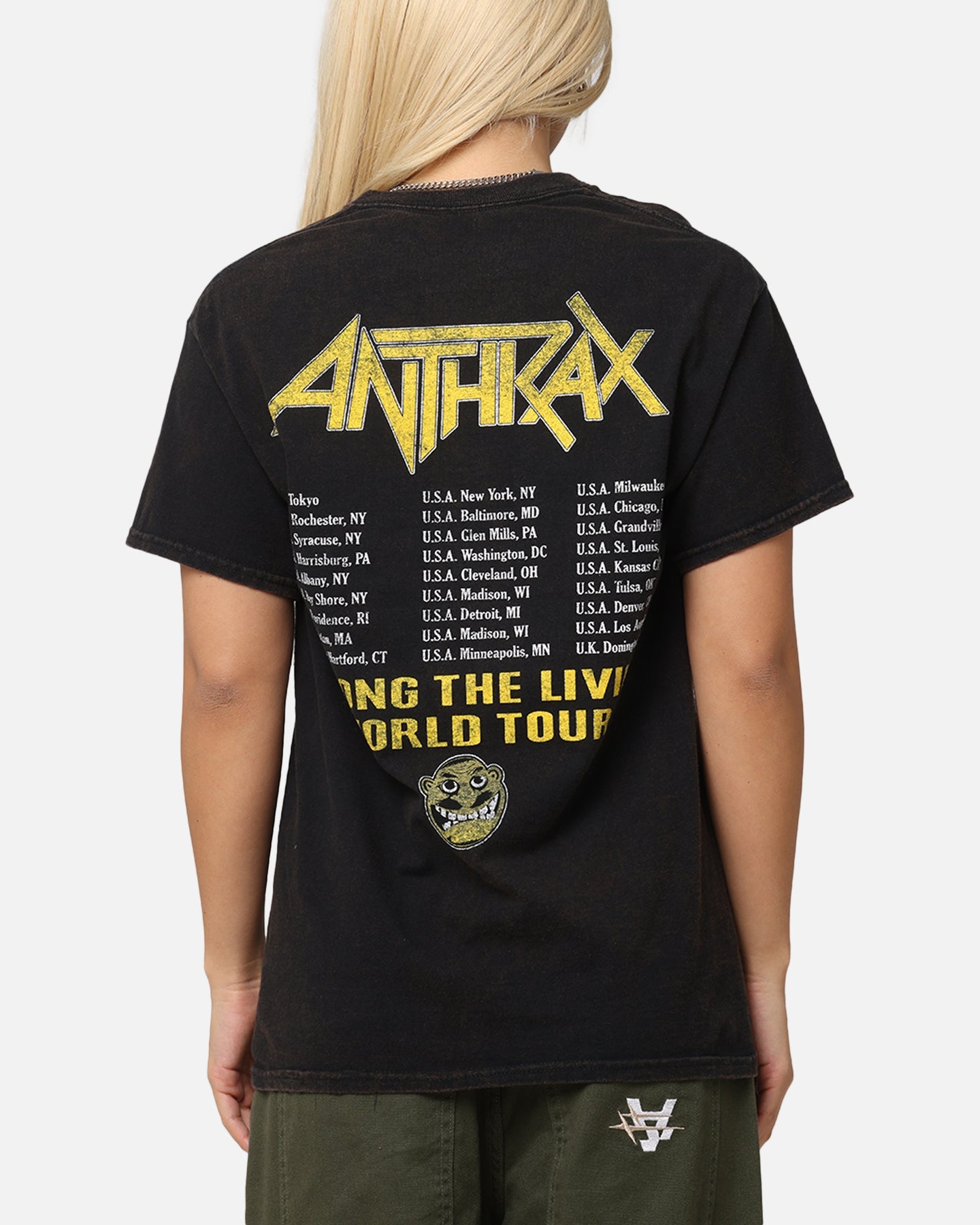 Anthrax ATL World Tour T-Shirt Black Vintage Style001