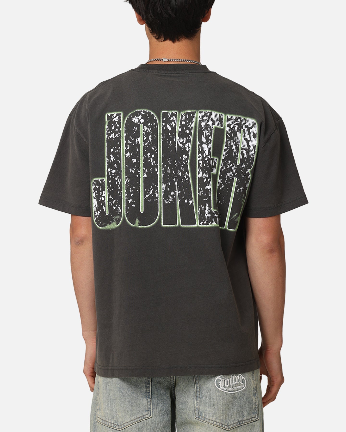 American Thrift X DC Batman The Joker Smile Heavyweight T-Shirt Black Wash