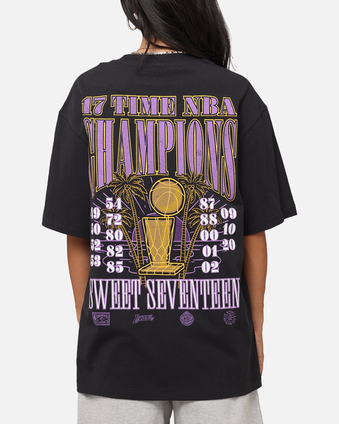 Mitchell & Ness Los Angeles Lakers 17-Time NBA Champions T-Shirt Faded Black Style001