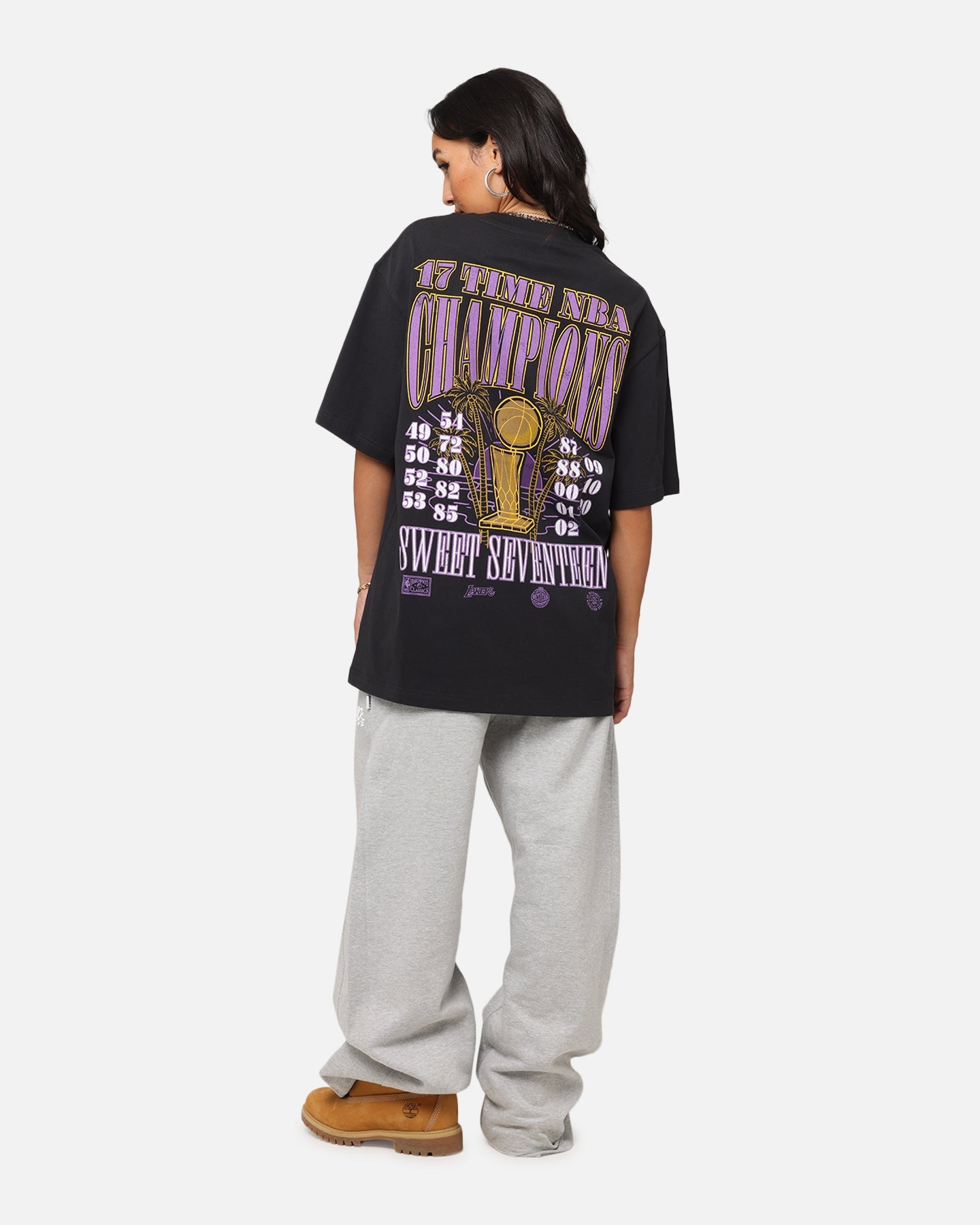 Mitchell & Ness Los Angeles Lakers 17-Time NBA Champions T-Shirt Faded Black Style001