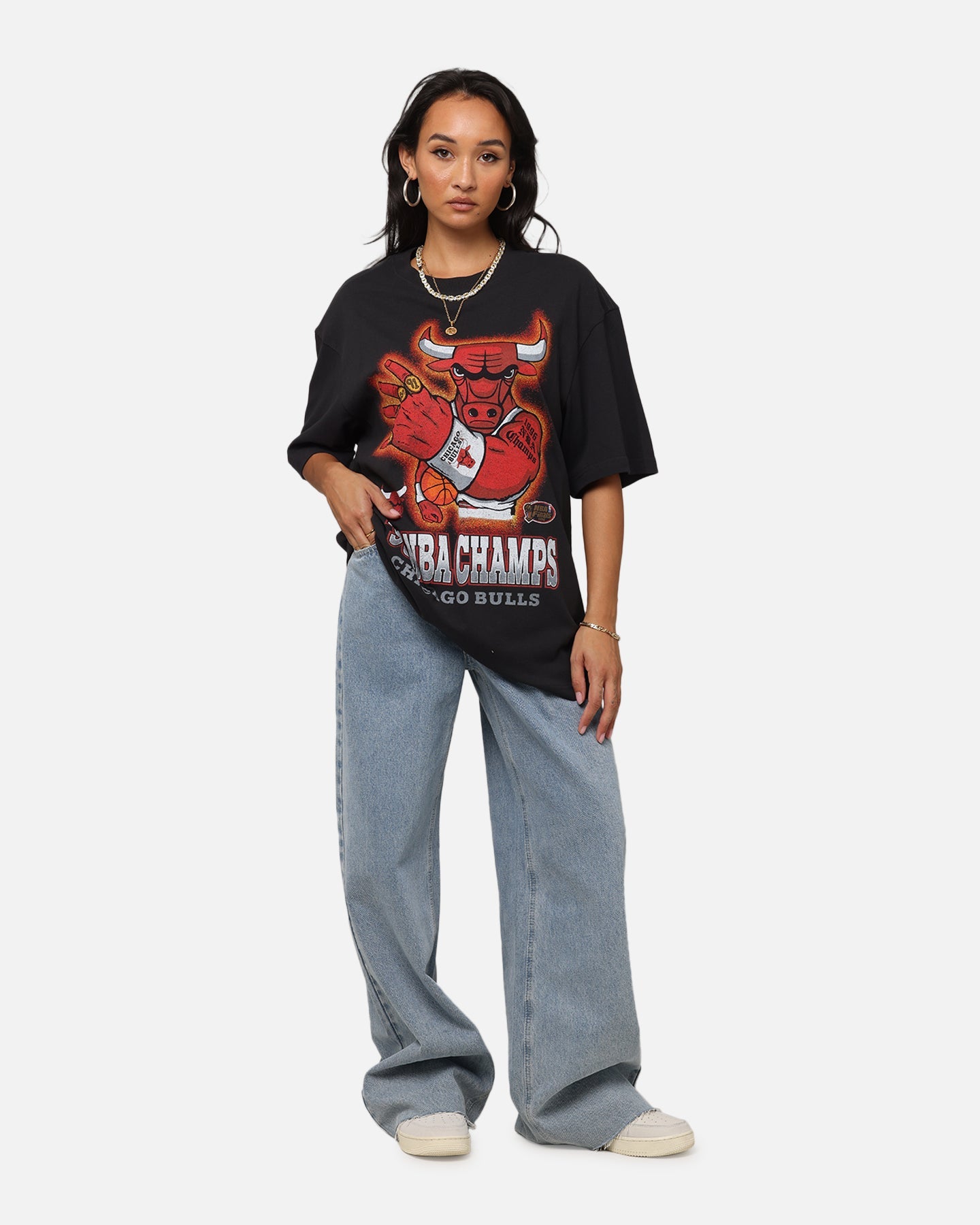 Mitchell & Ness Chicago Bulls '96 NBA Champs T-Shirt Faded Black Style001