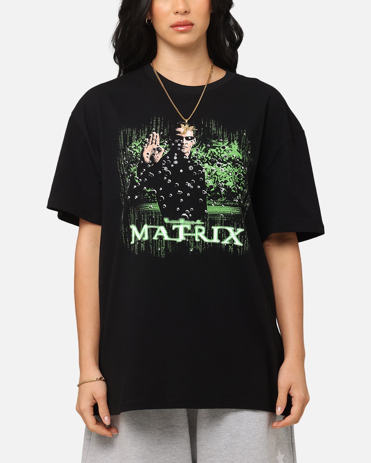 American Thrift X The Matrix Neo Bullets Heavy T-Shirt Black Style001