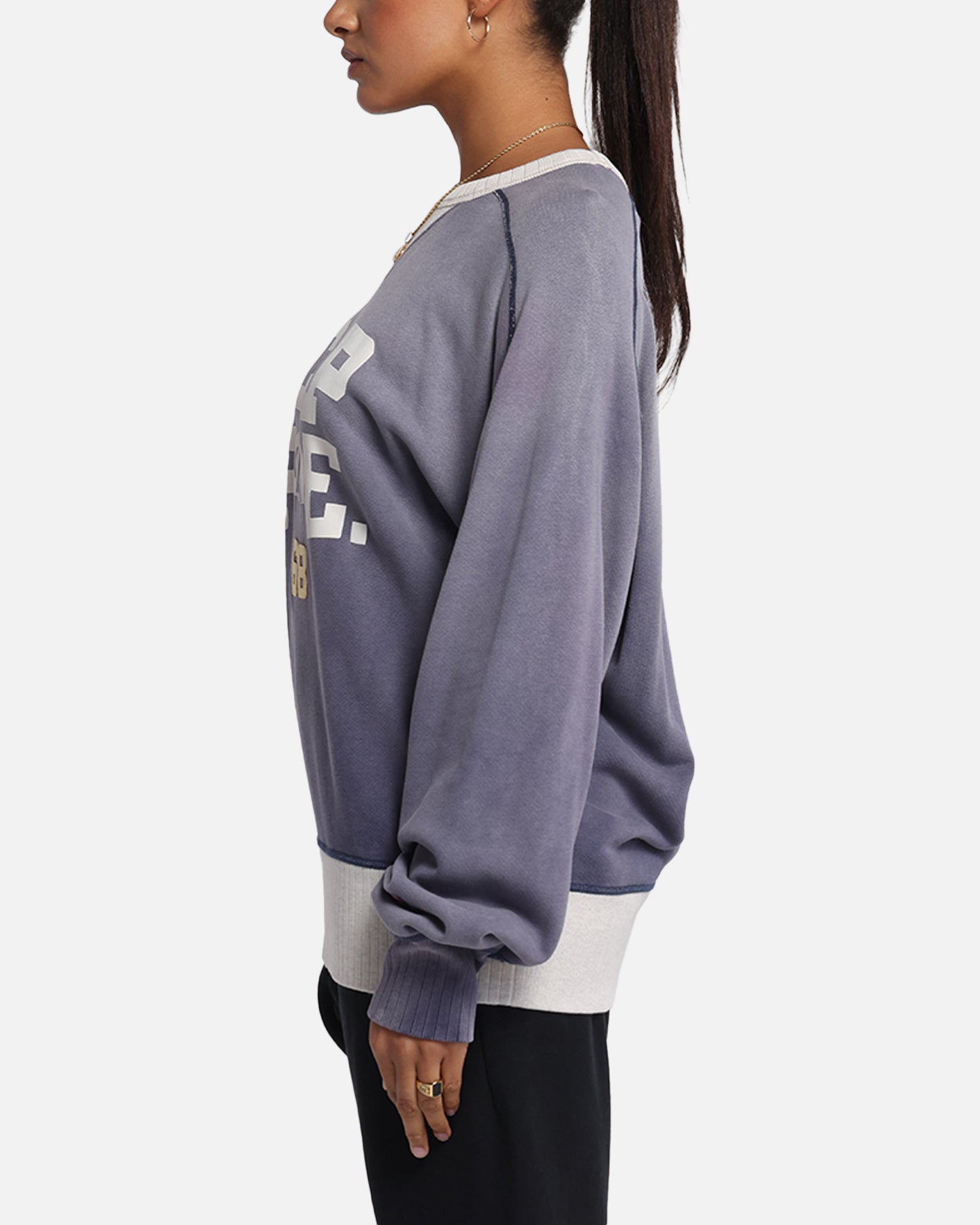 Champion 50's Saddle Crew Sweatshirt Athletic Navy Style001