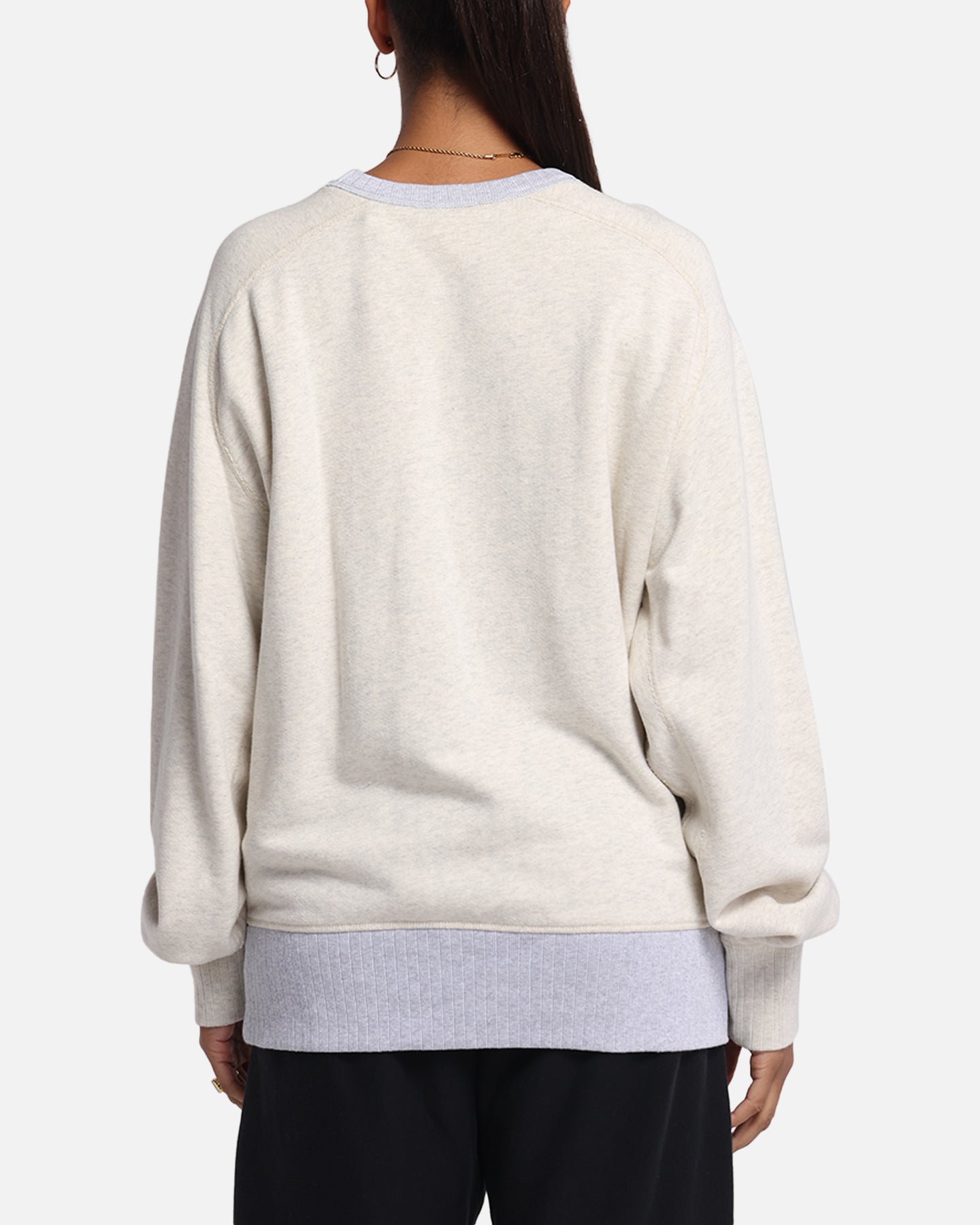 Champion 50's Saddle Crew Sweatshirt Oatmeal Heather Style001