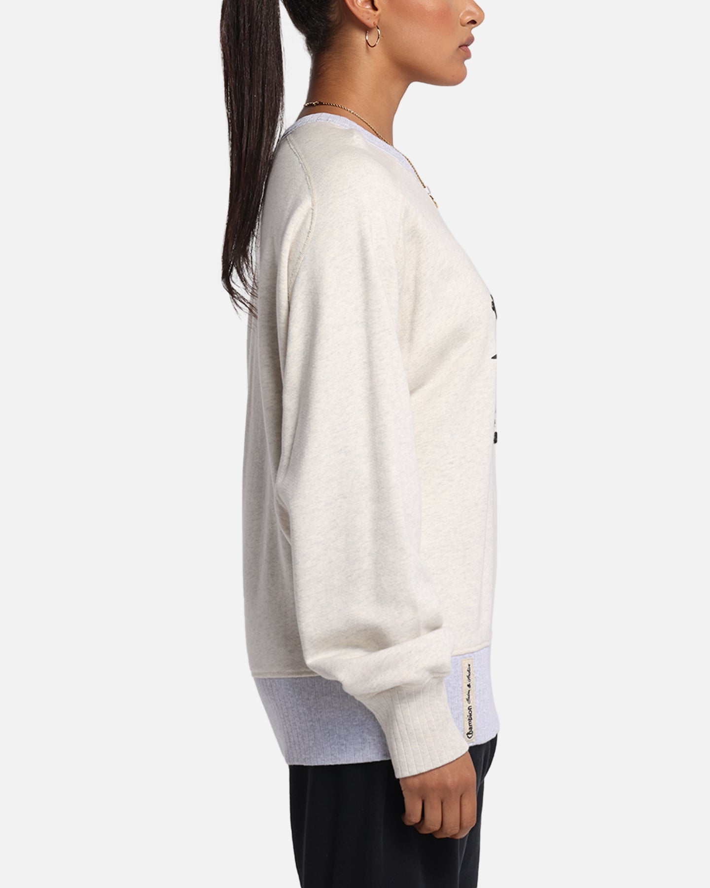 Champion 50's Saddle Crew Sweatshirt Oatmeal Heather Style001