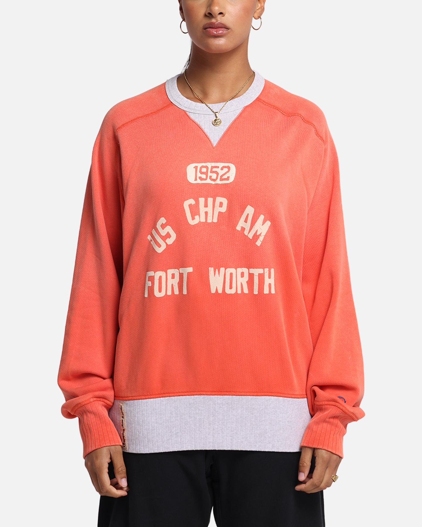 Champion 50's Saddle Crew Sweatshirt Team Red Scarlet Style001