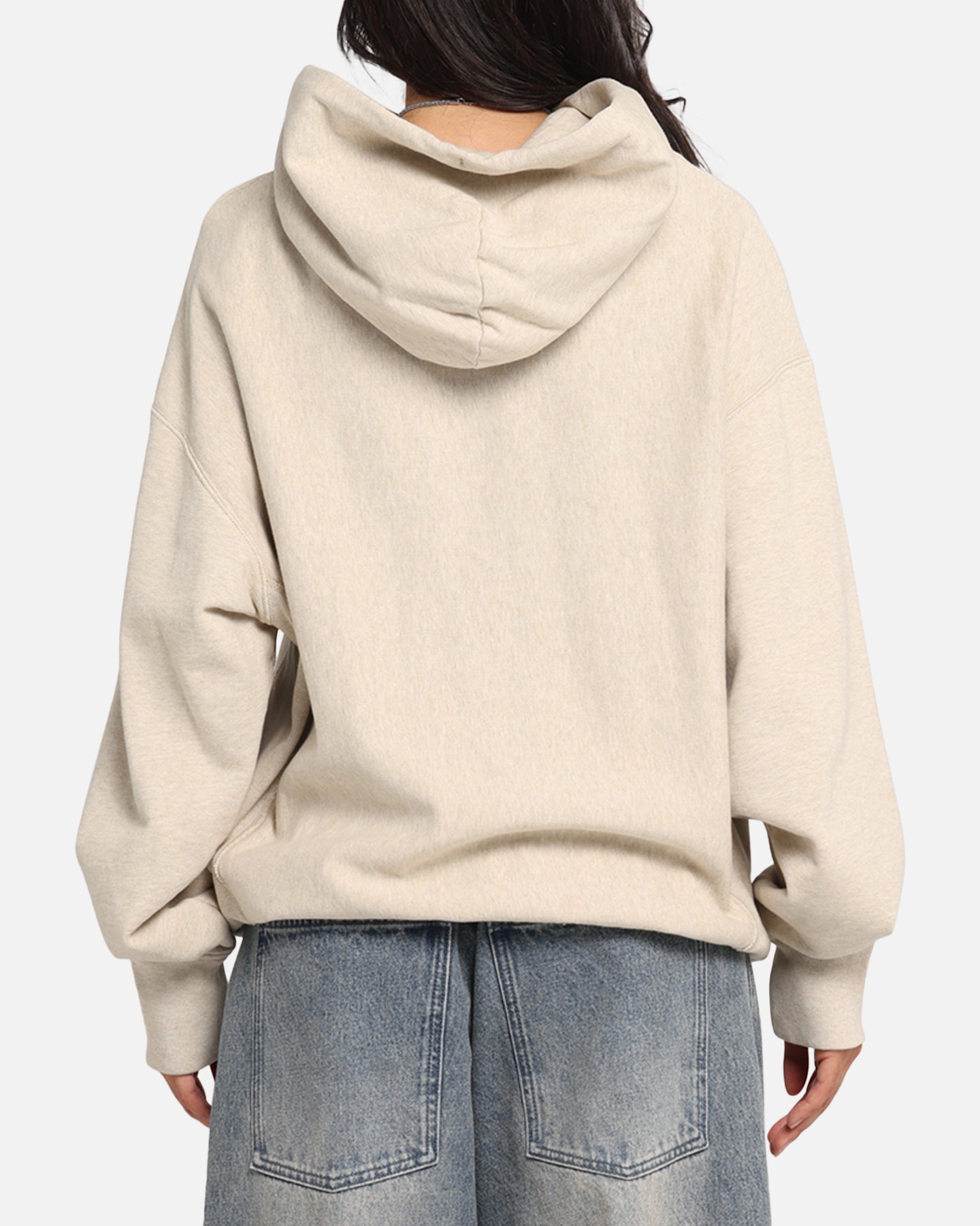 Champion Vintage Logo Sweatshirt Hoodie Oatmeal Heather Style001