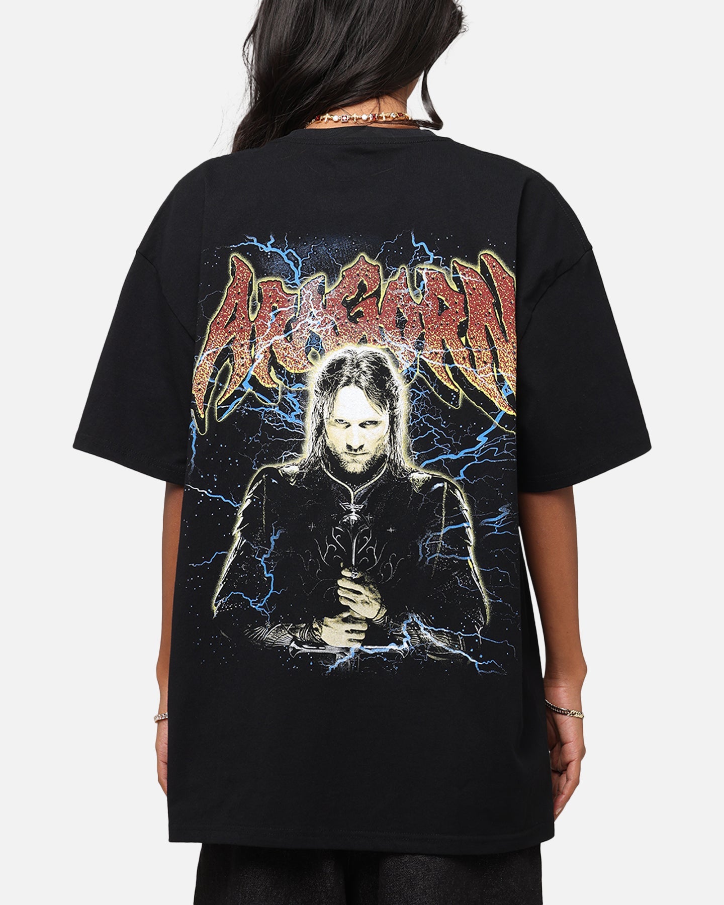 American Thrift X The Lord Of The Rings Aragorn Heavy T-Shirt Black Style001