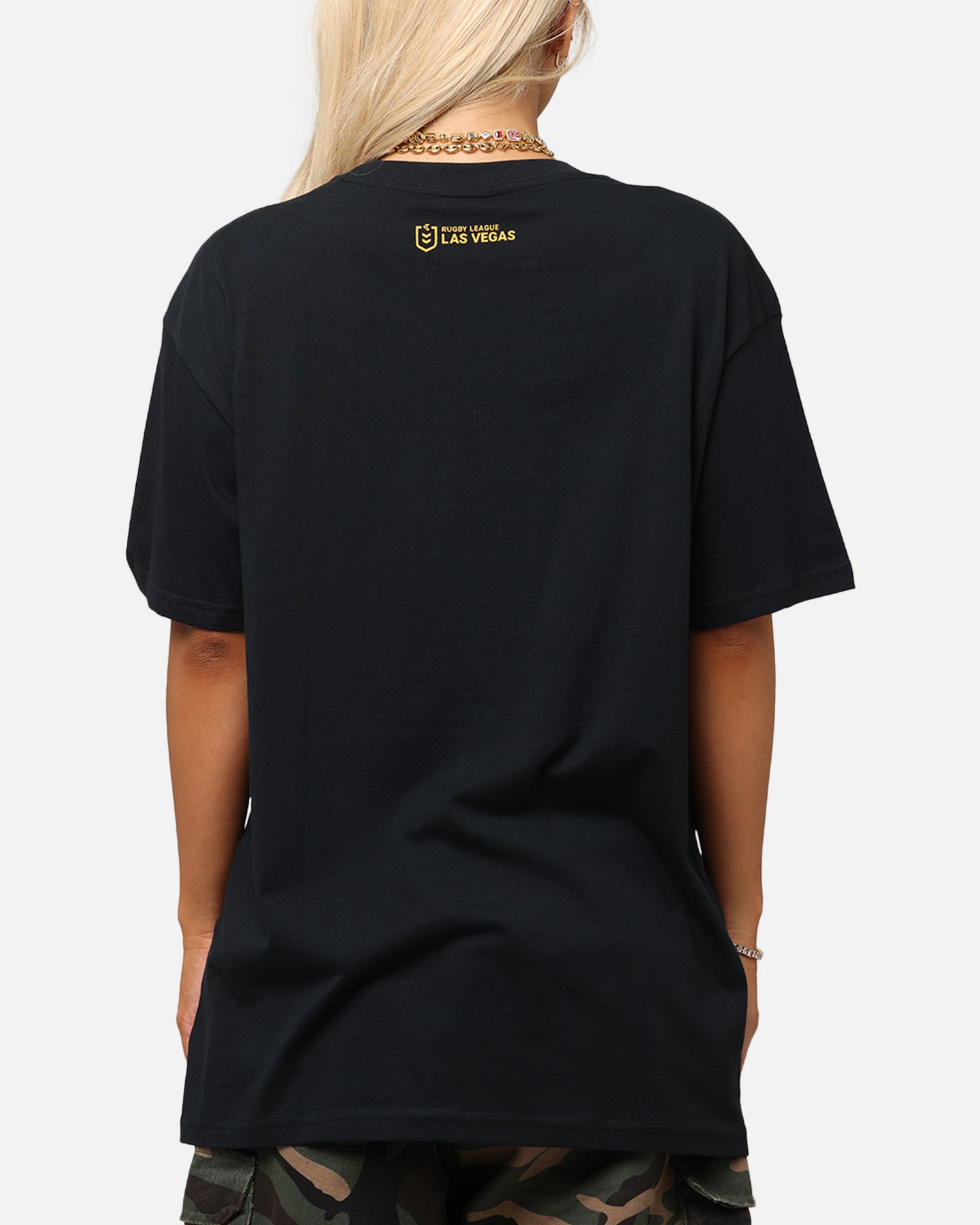Bleacher Athletic NRL 2025 Las Vegas Round T-Shirt Black Style001