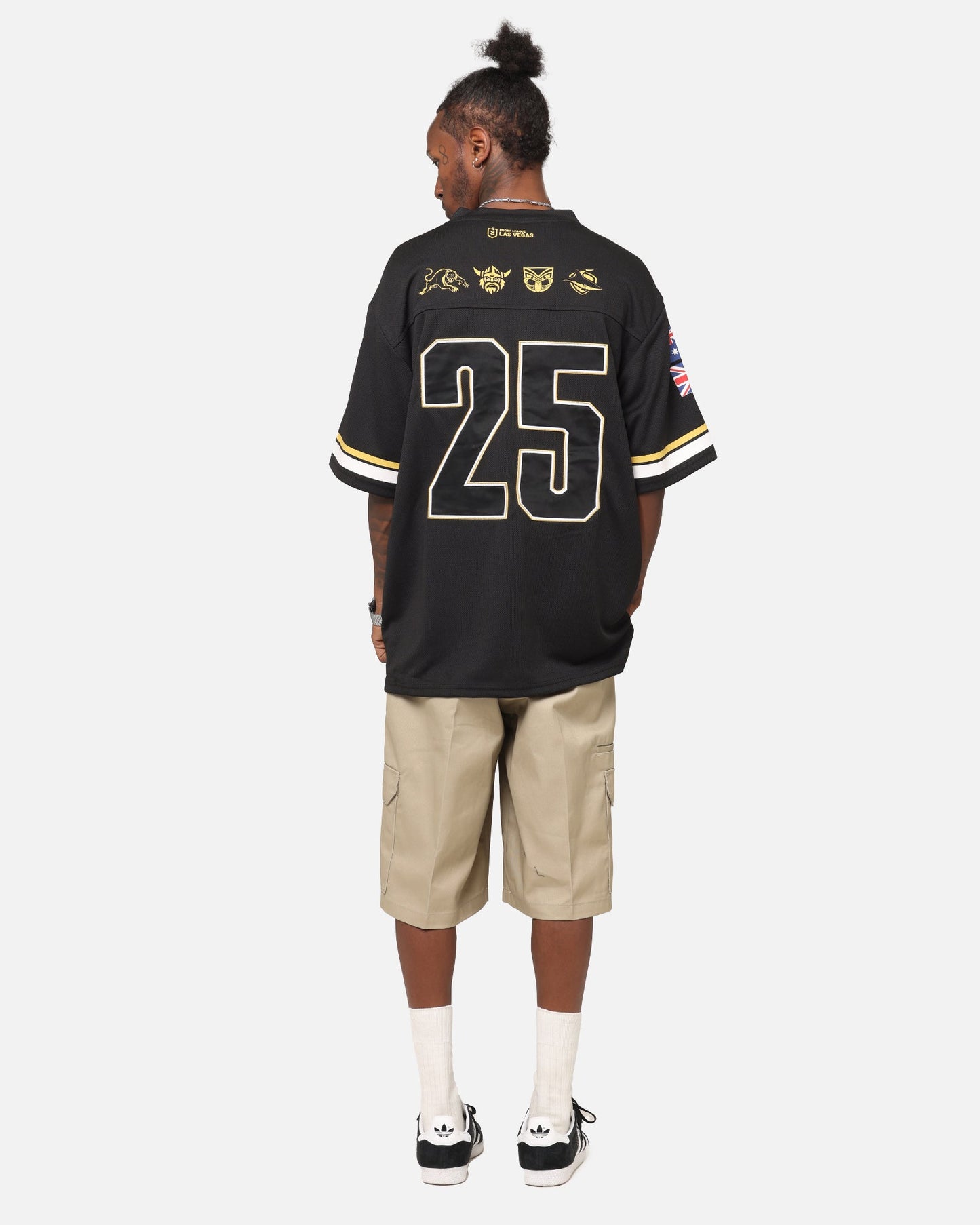 Bleacher Athletic NRL 2025 Las Vegas Round Grid Iron T-Shirt Black