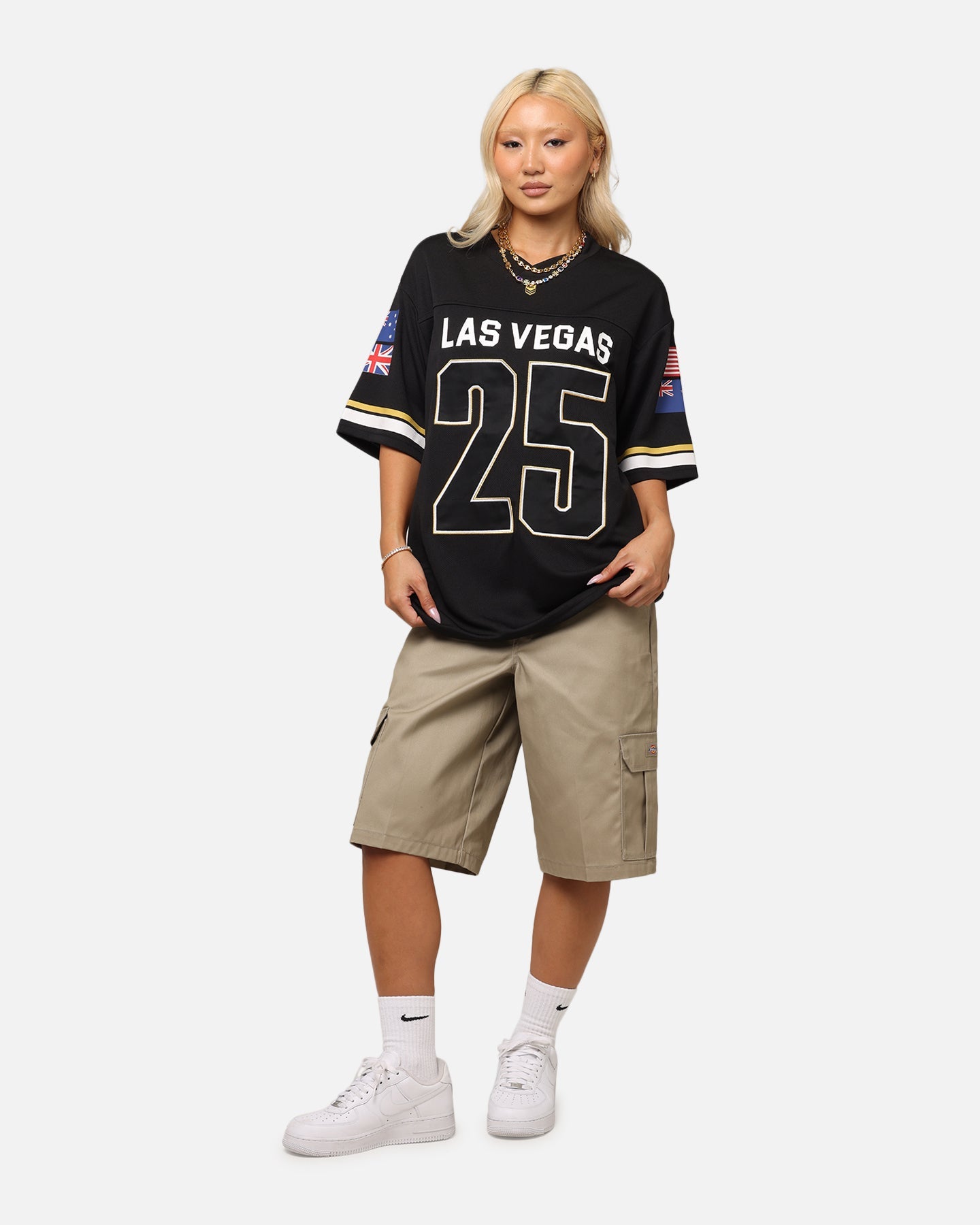 Bleacher Athletic NRL 2025 Las Vegas Round Grid Iron T-Shirt Black Style001