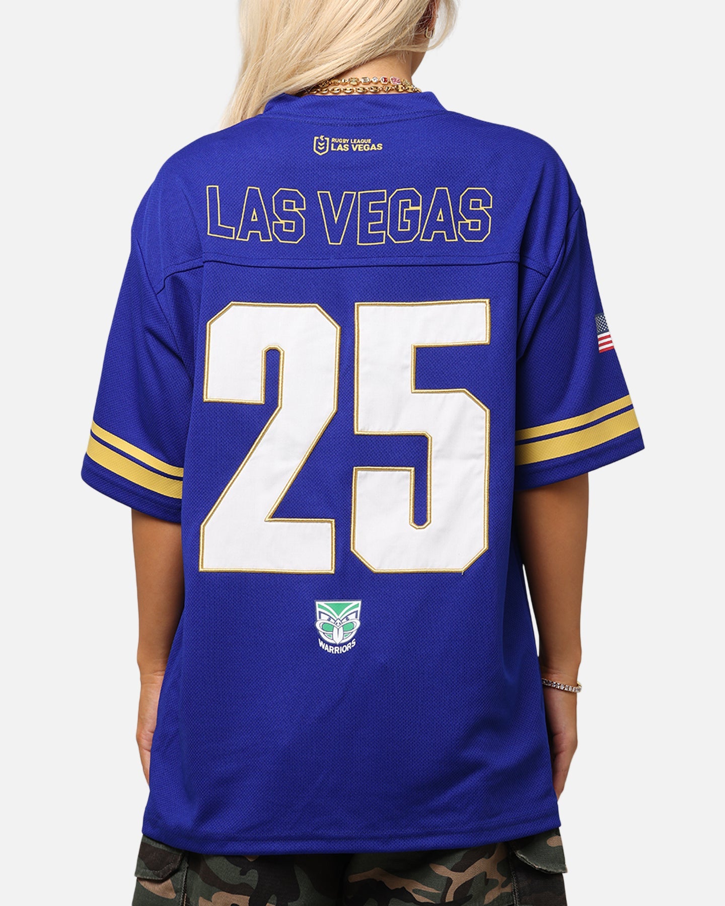 Bleacher Athletic New Zealand Warriors NRL 2025 Las Vegas Round Grid Iron T-Shirt Official Team Colour Style001