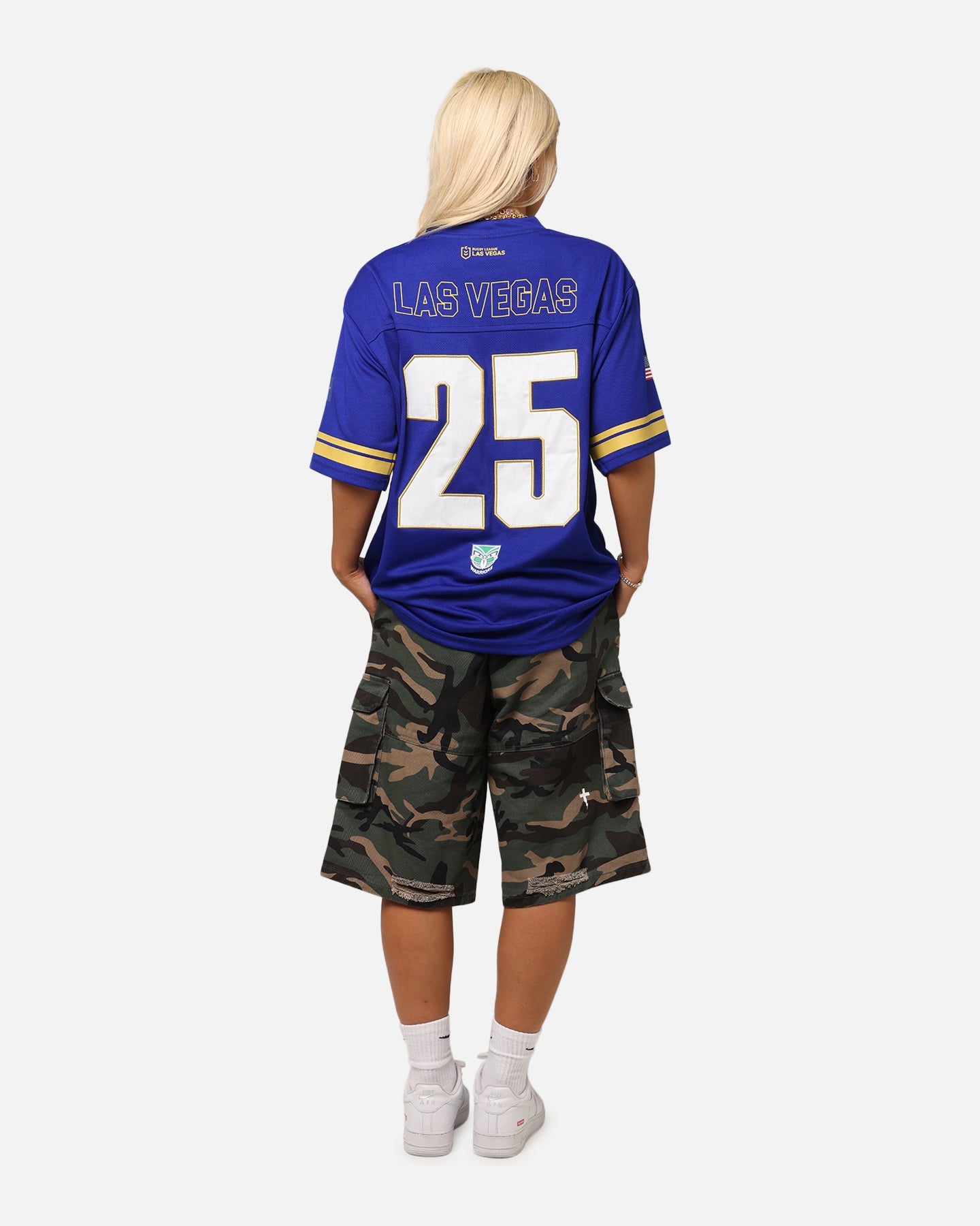Bleacher Athletic New Zealand Warriors NRL 2025 Las Vegas Round Grid Iron T-Shirt Official Team Colour Style001