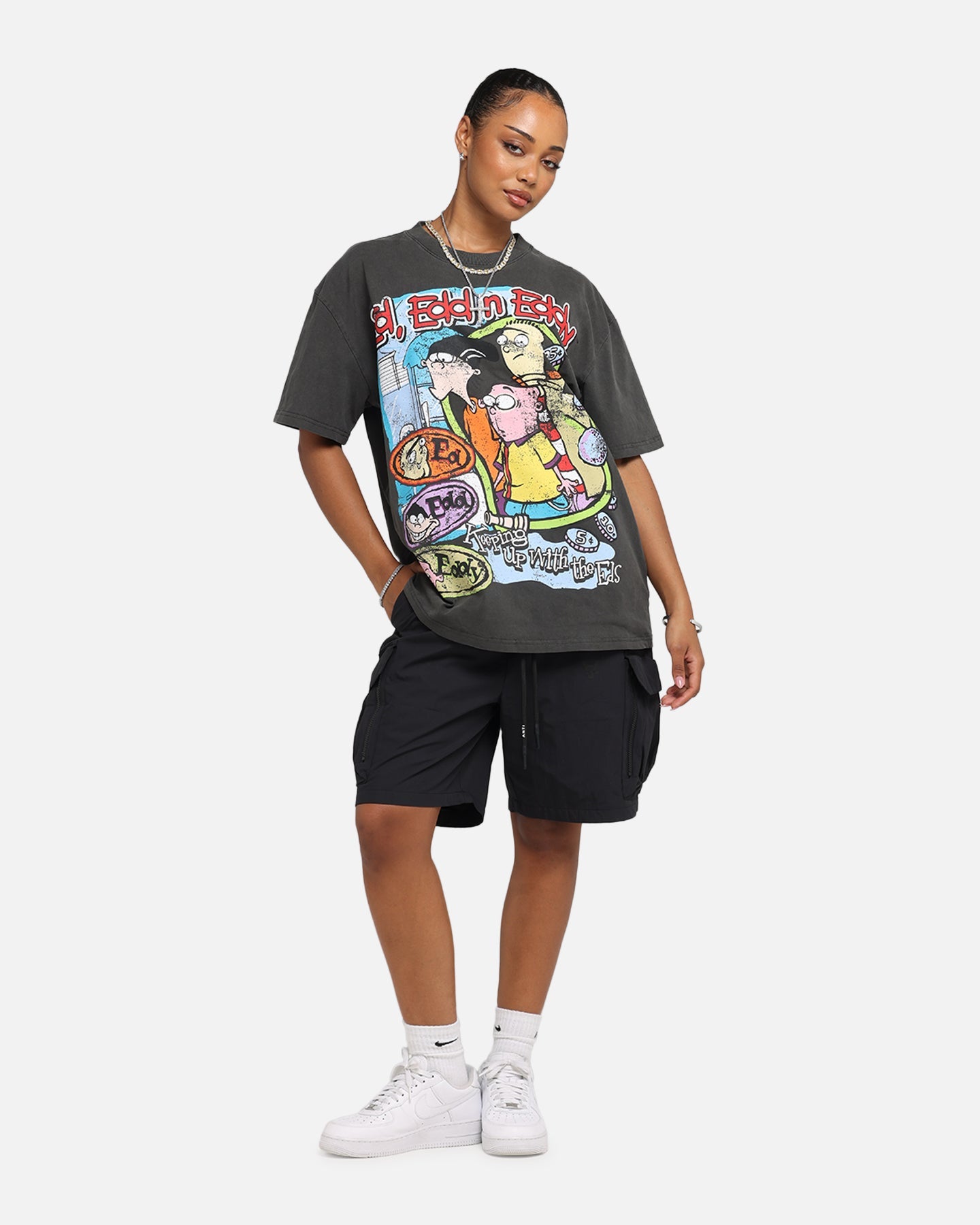 American Thrift X Cartoon Network Ed Edd N Eddy Heavy T-Shirt Black Wash Style001