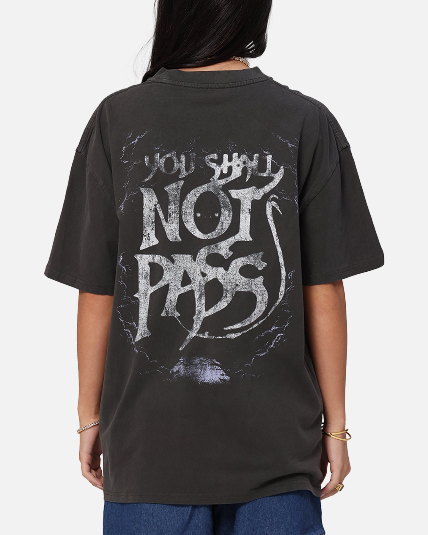 American Thrift X The Lord Of The Rings Gandalf Heavy T-Shirt Black Wash Style001