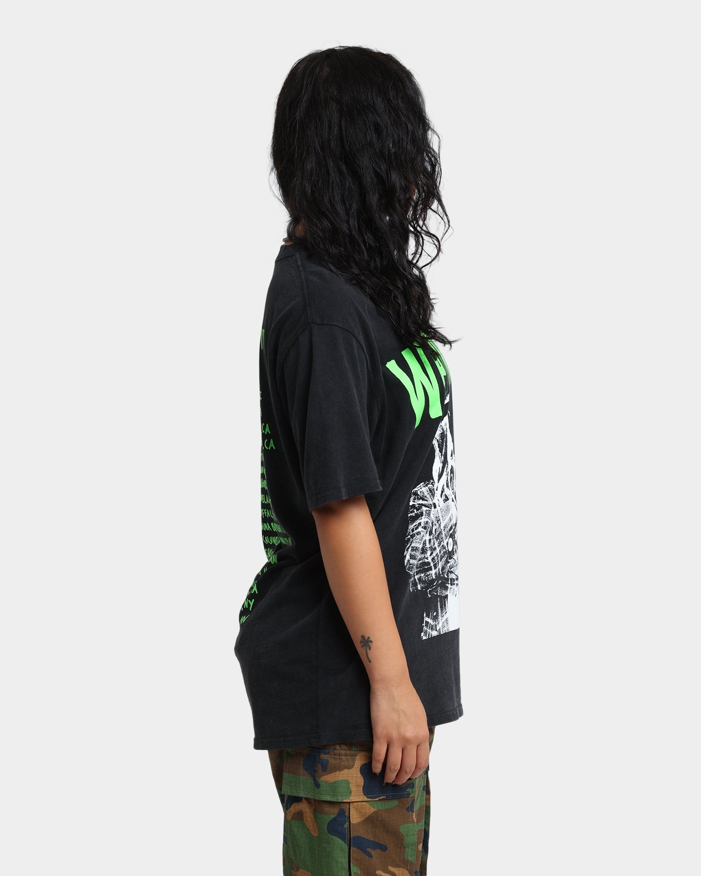 Lil Wayne Green Tour T-Shirt Washed Black Style001